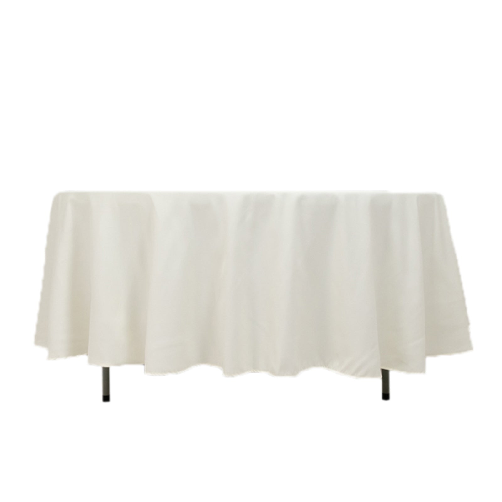 Cotton Blend 108 Round Tablecloth Ivory - Wrinkle-Resistant Design