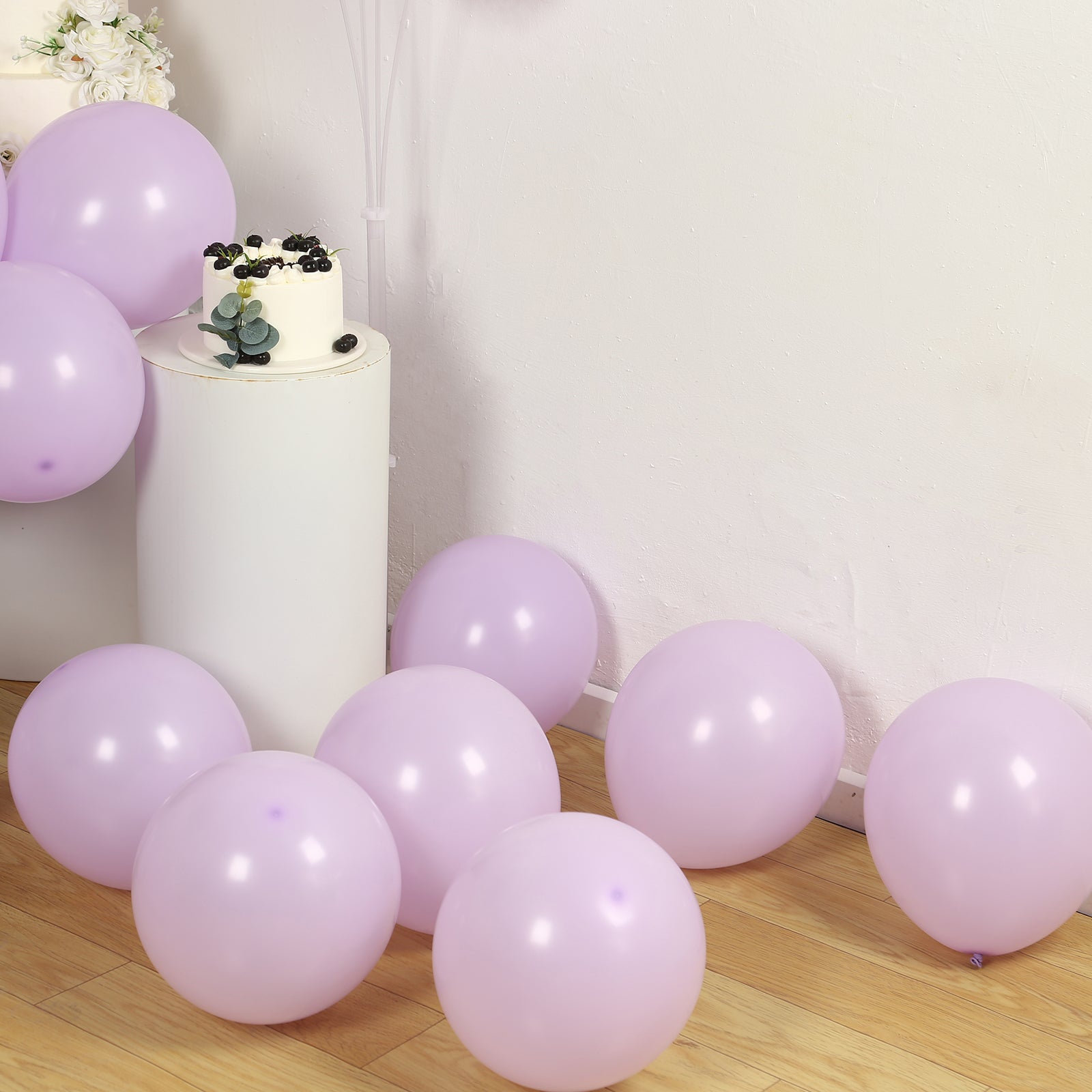 50 Pack Matte Pastel Purple Biodegradable Balloons 12, Round Eco-friendly Thick Latex Party Balloons