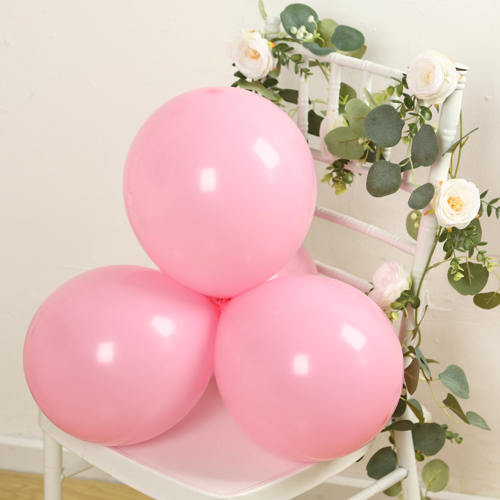 50 Pack Matte Pastel Pink Biodegradable Balloons 12, Round Eco-friendly Thick Latex Party Balloons