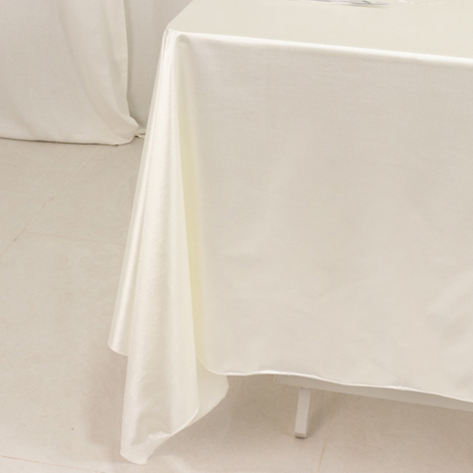 Premium Scuba Square 70x70 Tablecloth Shimmer Pearl White - Wrinkle Free & Stain Resistant Table Cover for Weddings and Parties