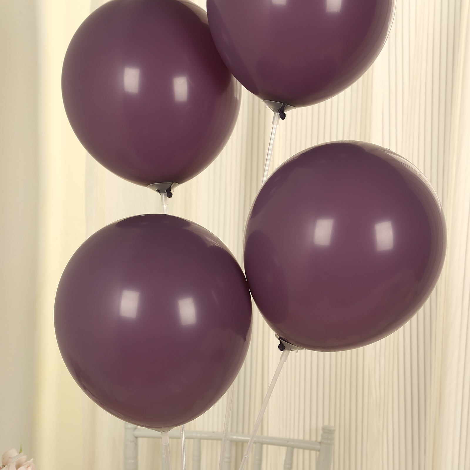 50 Pack Matte Pastel Violet Amethyst Biodegradable Balloons 12, Round Eco-friendly Thick Latex Party Balloons