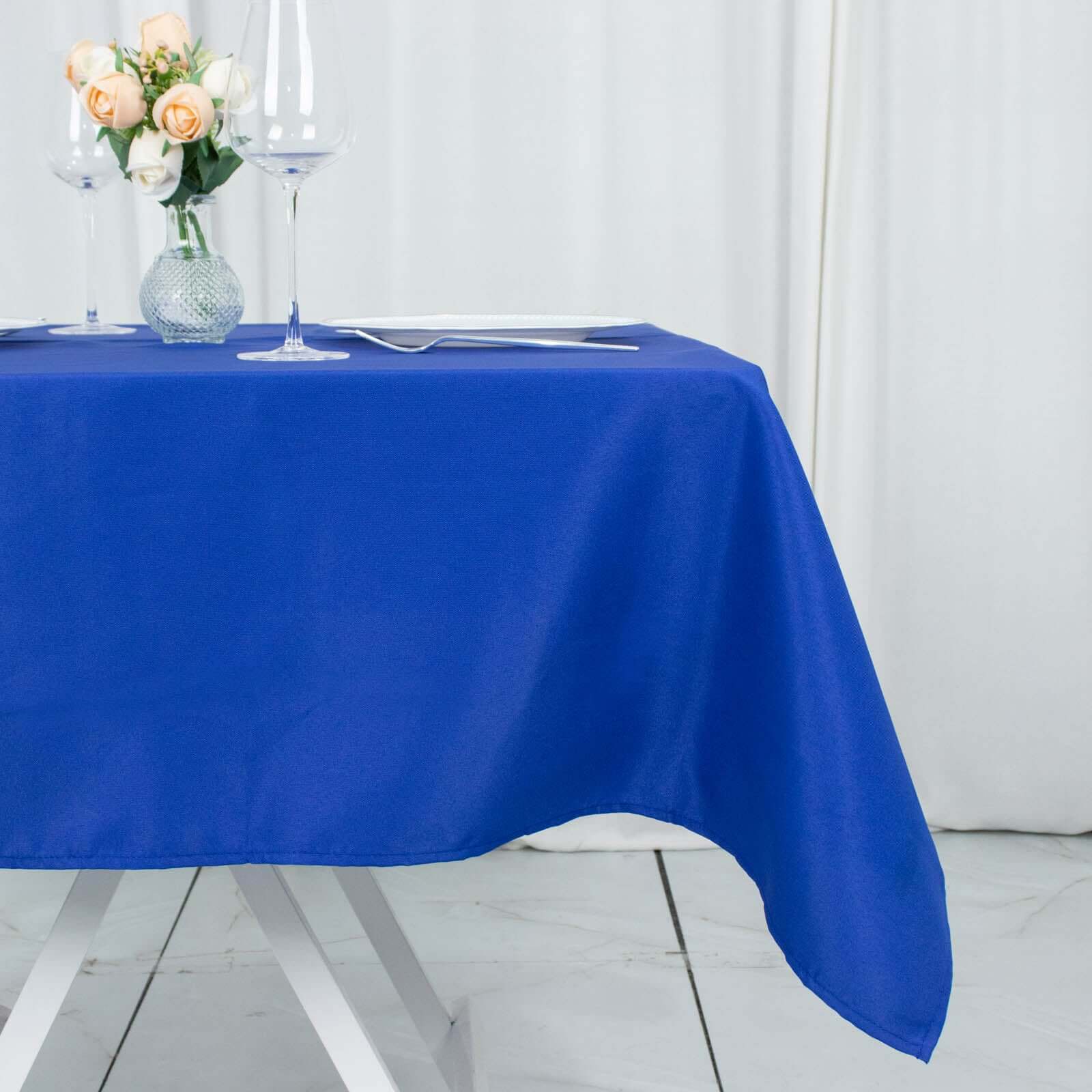 Premium Polyester 54x54 Square Tablecloth Royal Blue - Stain and Wrinkle-Resistant 220GSM Table Cover