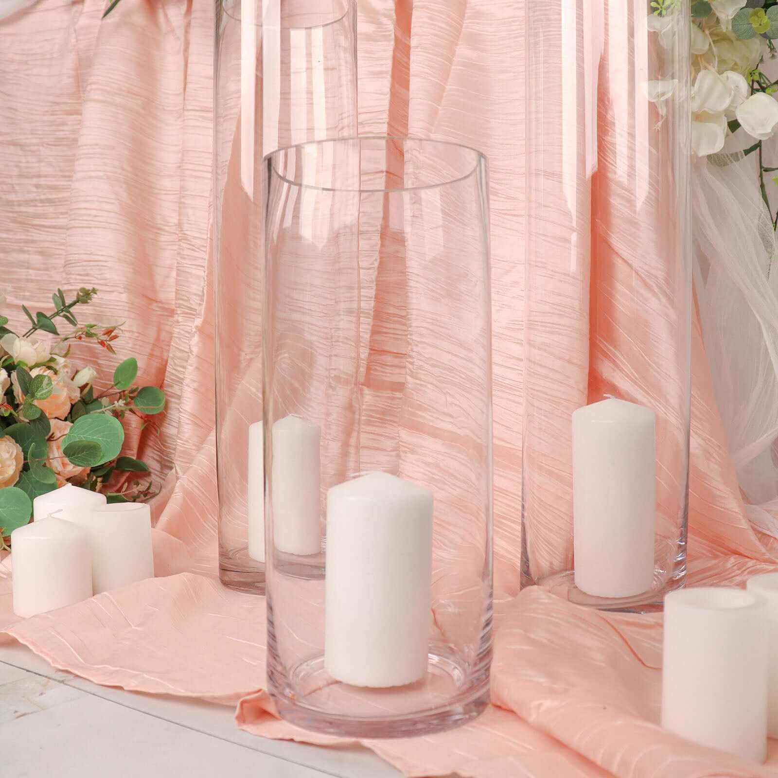 6-Pack Glass Flower Vases Cylinder Design Heavy Duty Clear - Stylish Centerpieces for Weddings 12