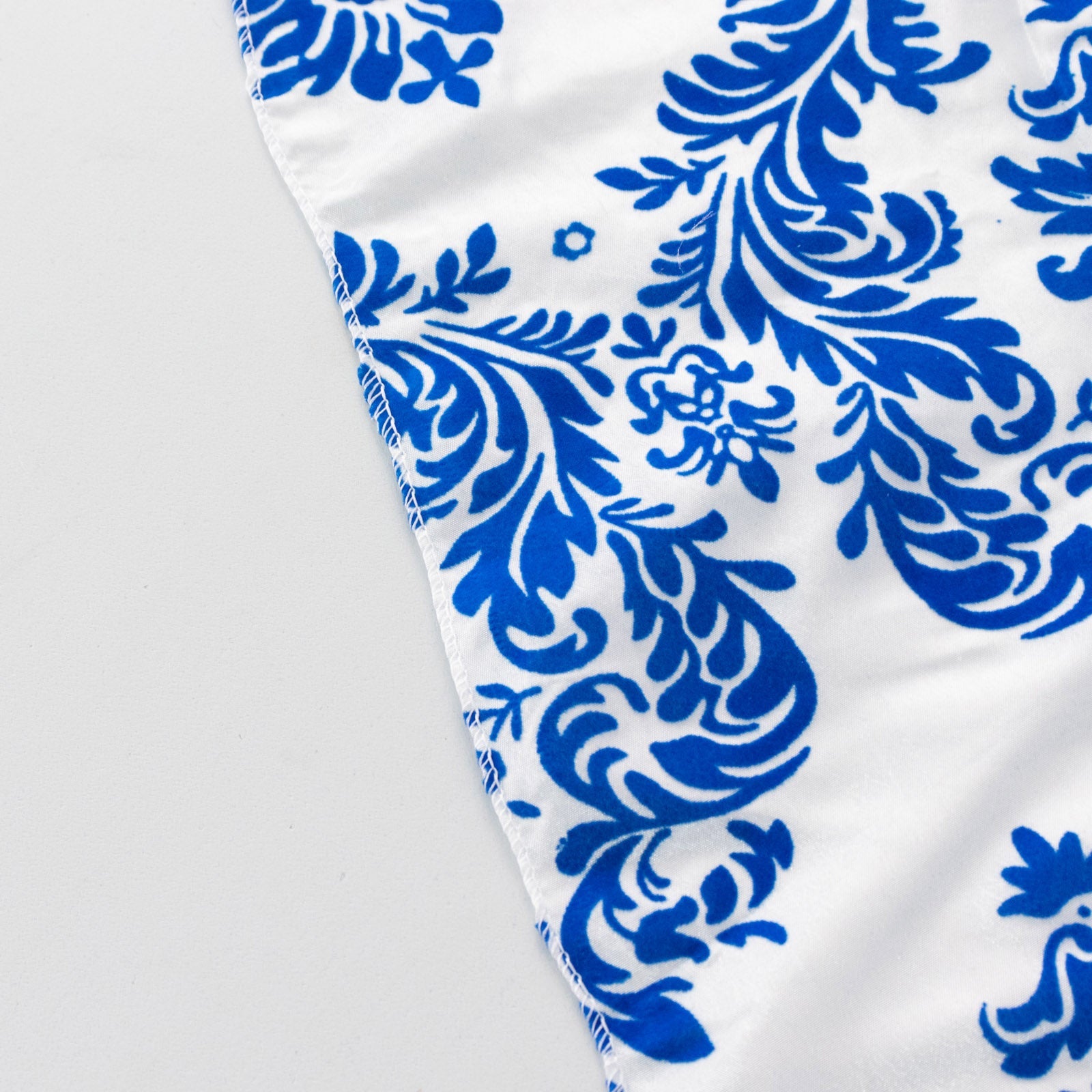 5 Pack Royal Blue White Damask Flocking Taffeta Napkins, Decorative Cloth Napkins for Weddings and Events - 20x20