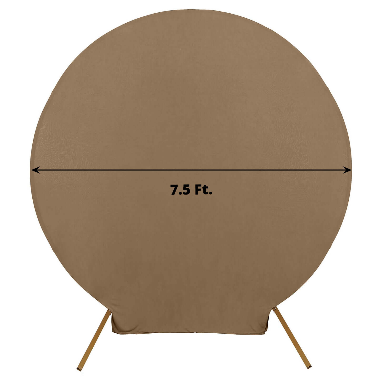 7.5ft Taupe Round Spandex Fit Party Backdrop Stand Cover