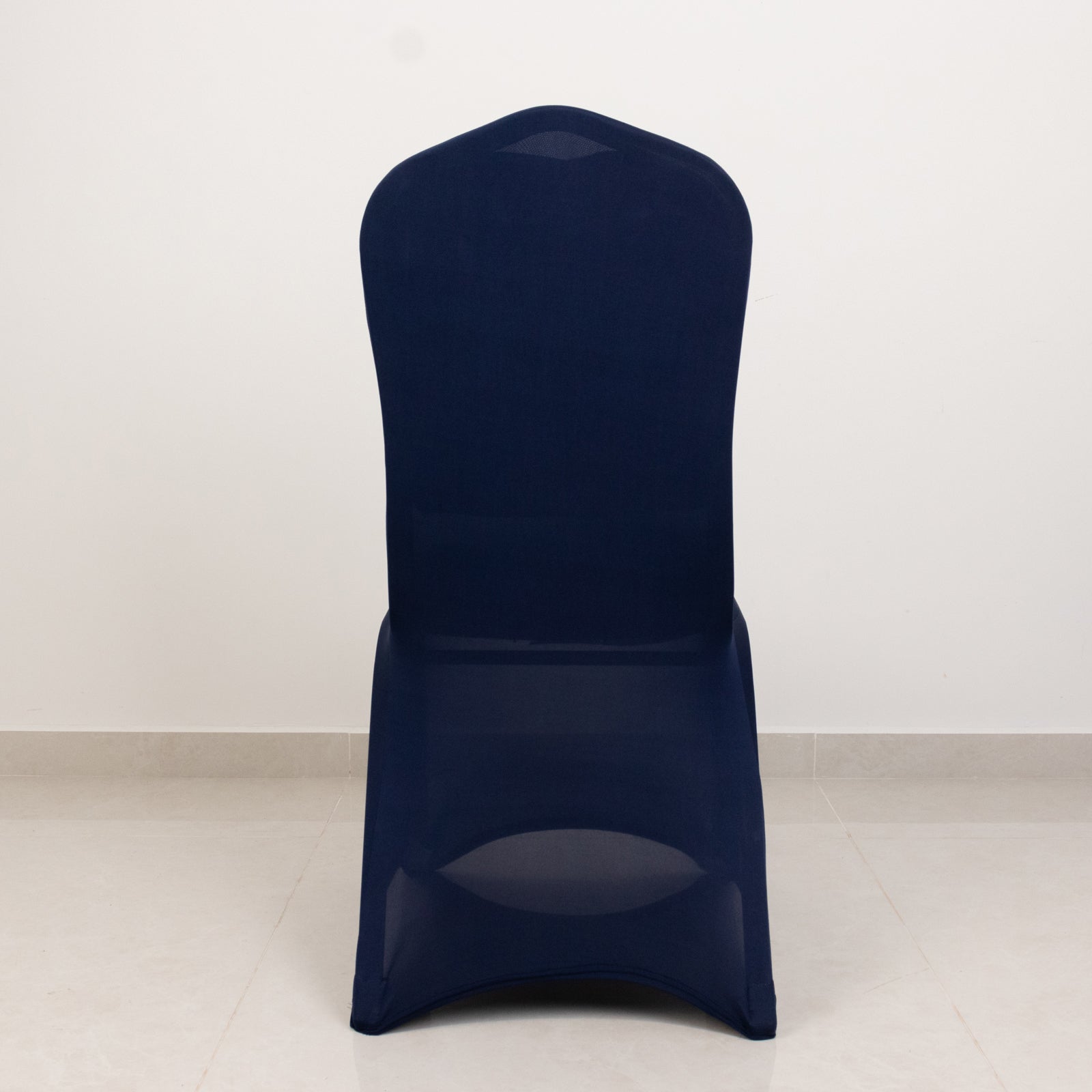 Premium Spandex Chair Cover with Foot Pockets for Banquet Chairs Navy Blue - Stretch 220GSM Fitted Slipcover