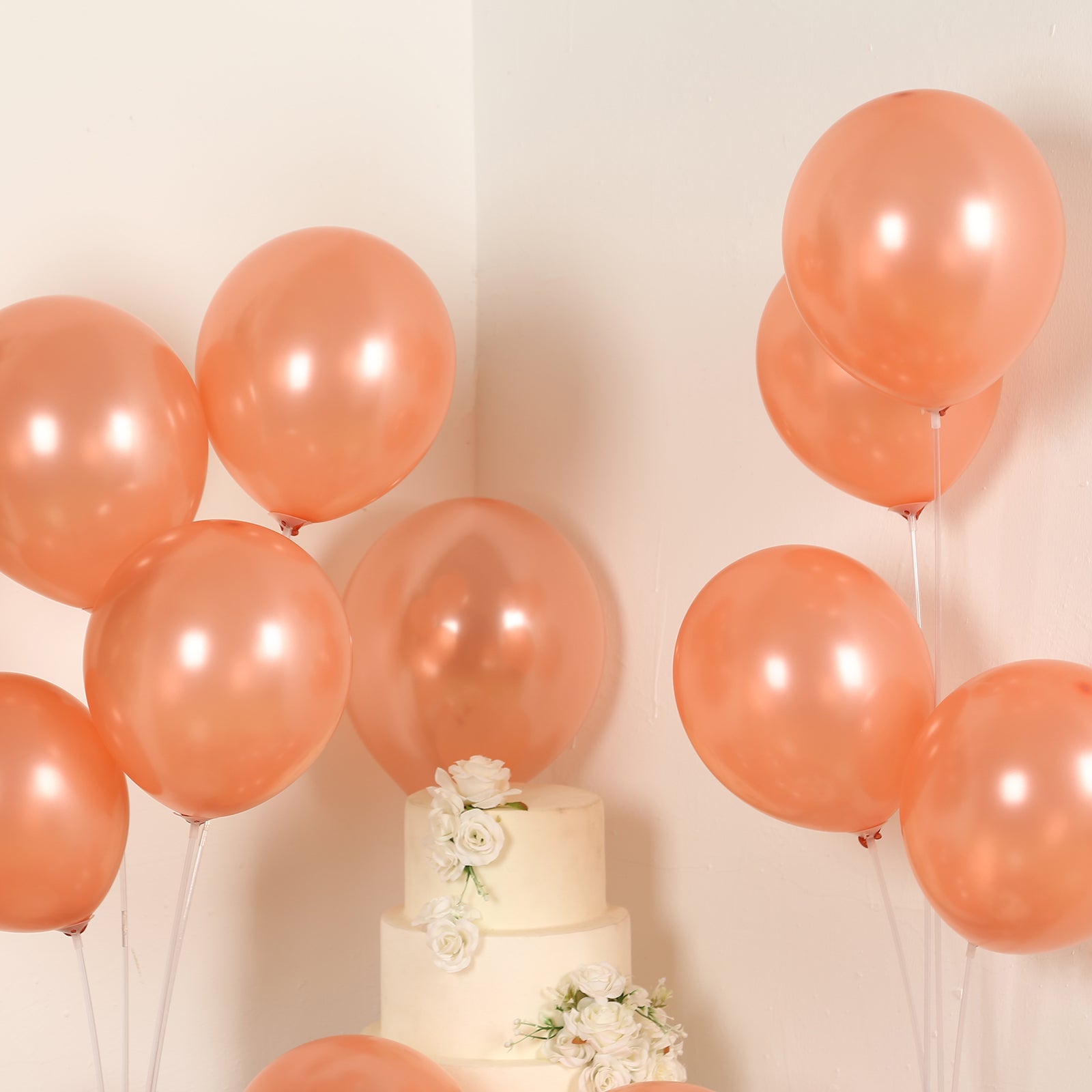 50 Pack Rose Gold Biodegradable Balloons, 12 Thickened Extra Strong Eco-friendly Latex Helium Party Balloons