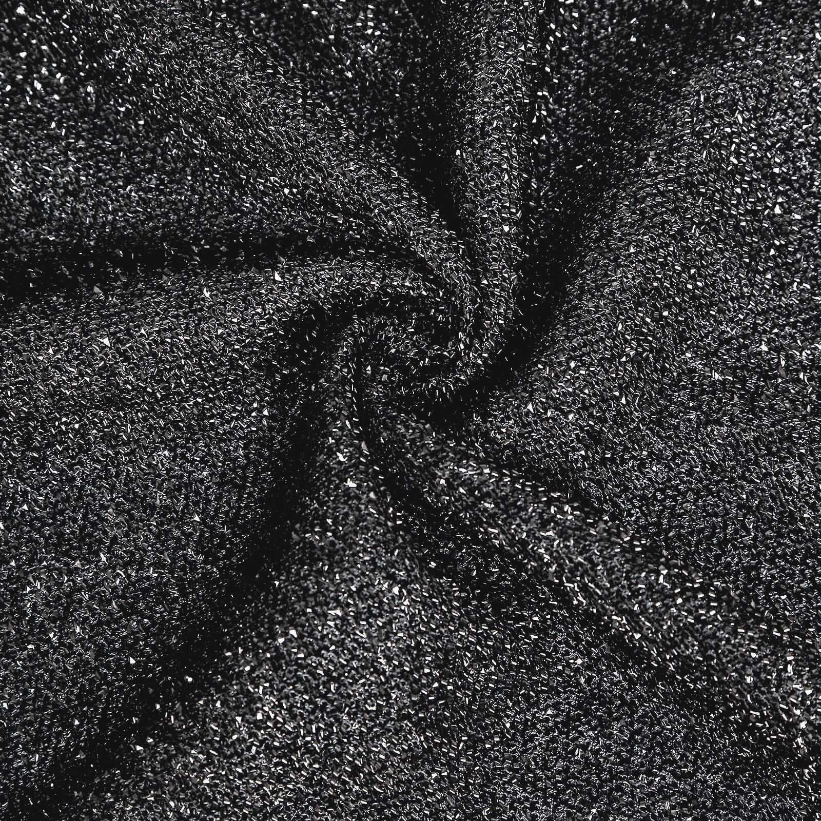 5ft Black Shimmer Tinsel Spandex Chiara Backdrop Stand Cover For Fitted Round Top Wedding Arch