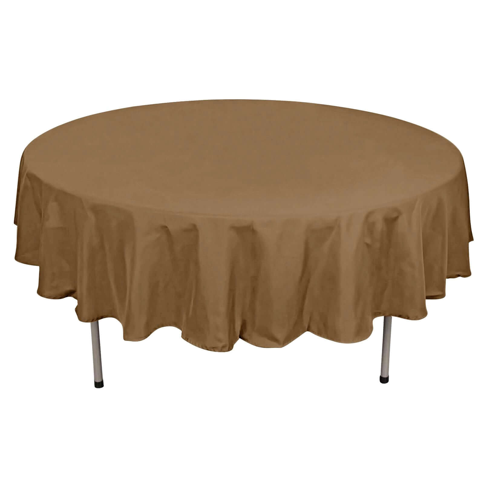 Polyester 90 Round Tablecloth Taupe - Stain & Wrinkle-Resistant Table Cover