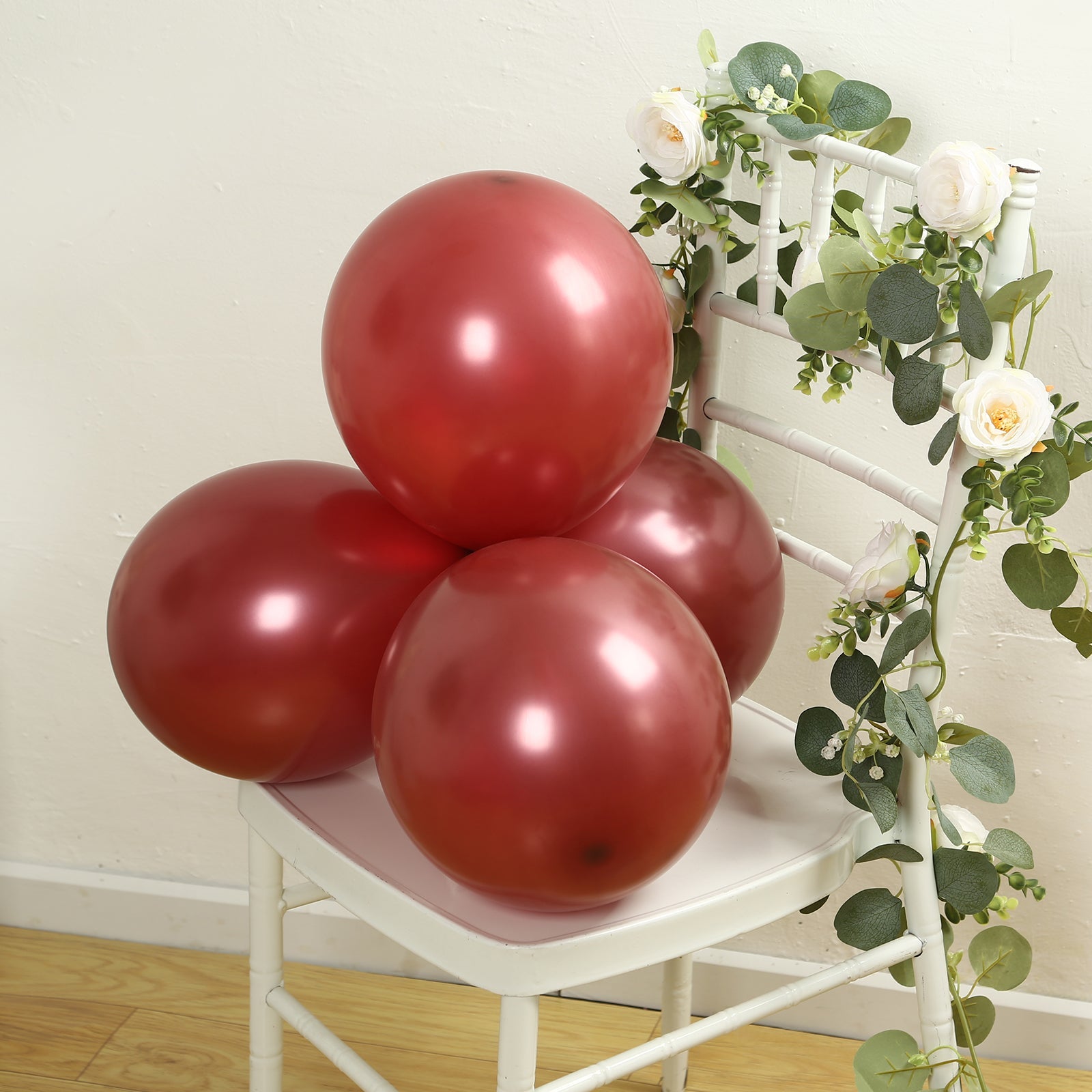 50 Pack Matte Pastel Burgundy Biodegradable Balloons 12, Round Eco-friendly Thick Latex Party Balloons