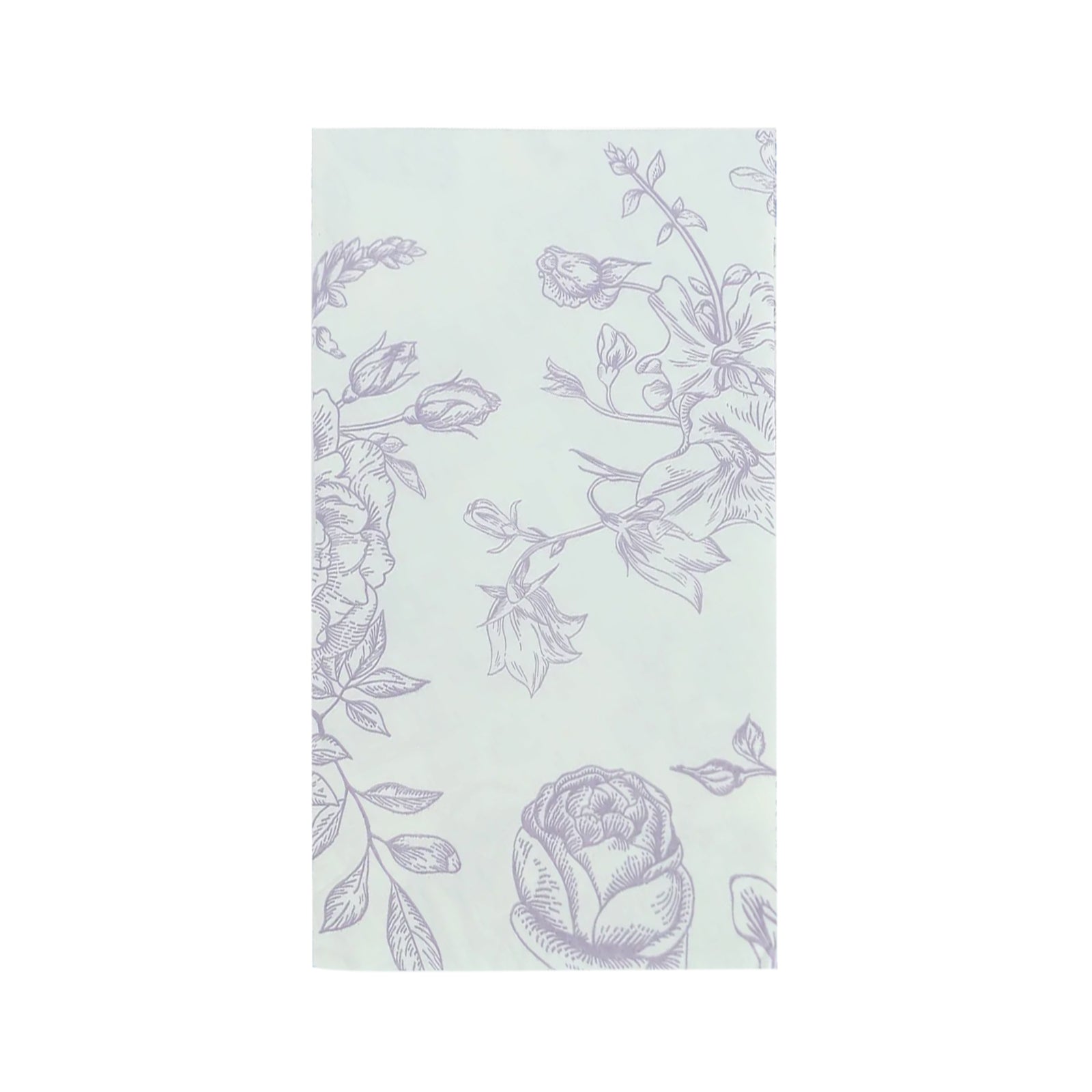 50 Pack 2-Ply Paper Party Napkins in French Toile Floral Pattern, Matte Lavender and White Highly Absorbent Soft Disposable Dinner Napkins