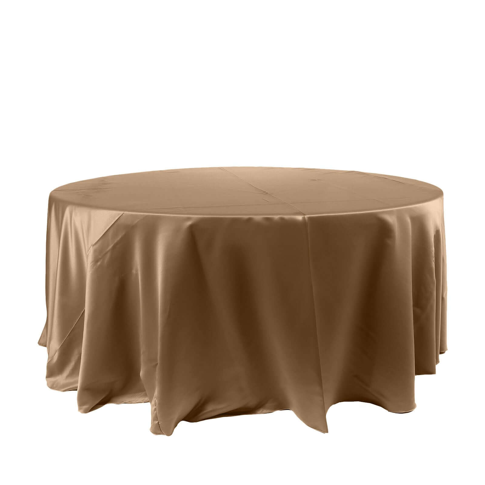 Satin 120 Round Tablecloth Taupe - Stylish Seamless Table Cover