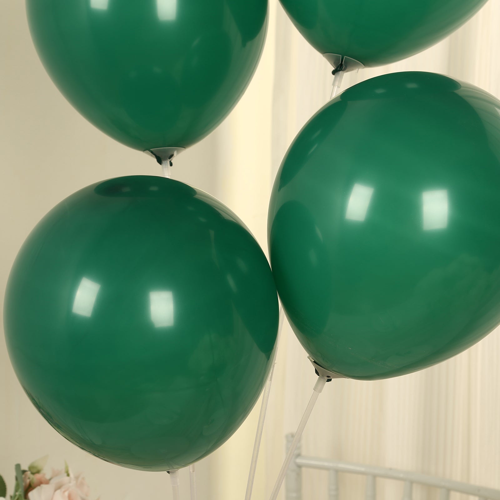 50 Pack Matte Pastel Hunter Emerald Green Biodegradable Balloons 12, Round Eco-friendly Thick Latex Party Balloons