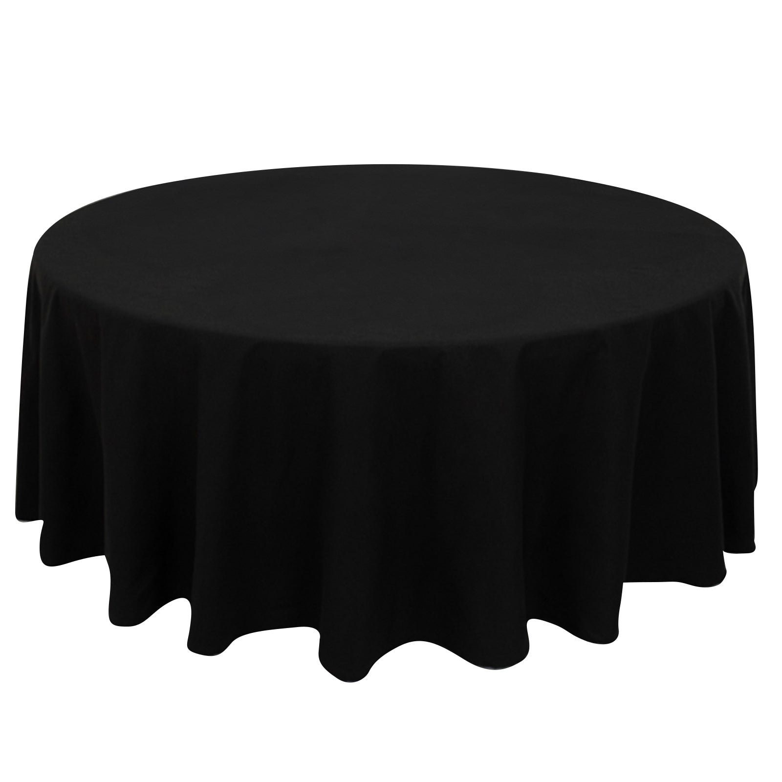 Cotton Blend 108 Round Tablecloth Black - Wrinkle-Resistant Design