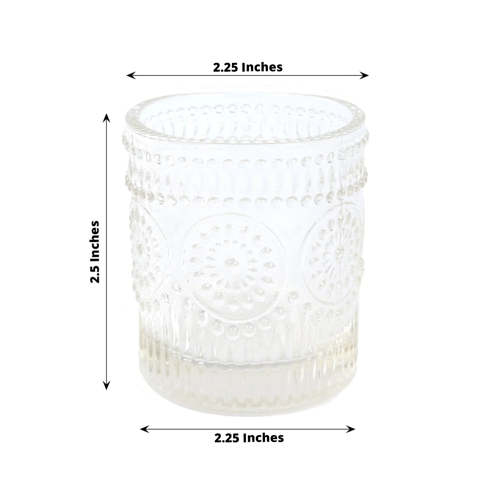 6-Pack Clear Glass Votive Tealight Holders – Stylish Primrose Design for Weddings & Décor