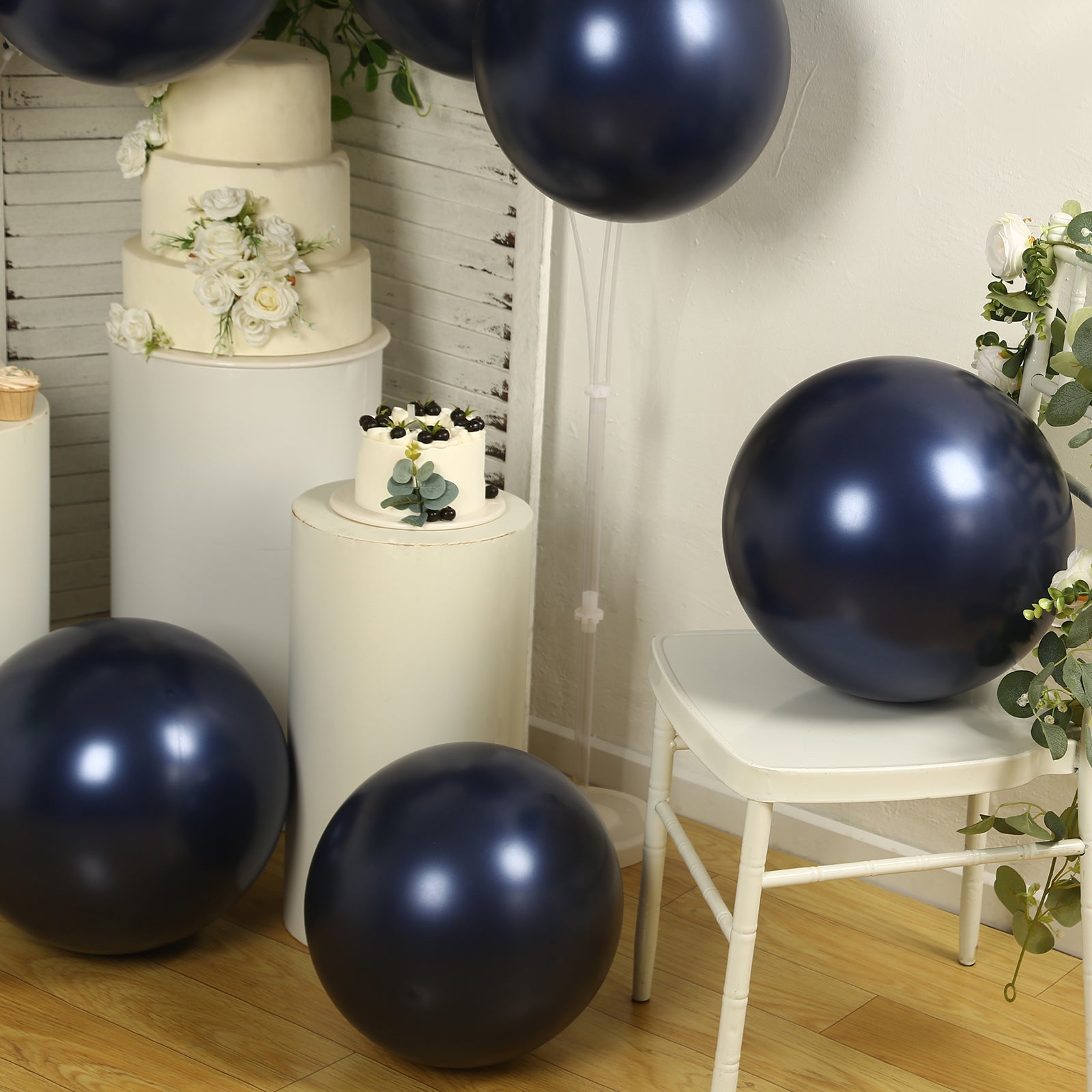 10 Pack Navy Blue Biodegradable Balloons, 18 Thickened Extra Strong Eco-friendly Latex Helium Party Balloons