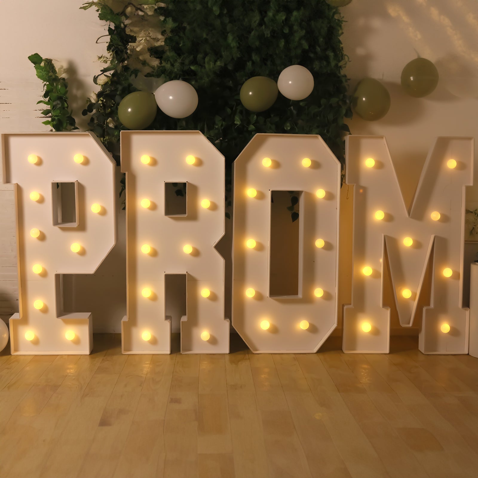 Giant LED Marquee Light Up Letter P, White 4ft Pre-Cut Foam Board with 10 Warm White Battery Operated LEDs, Glue Gun and Sticks