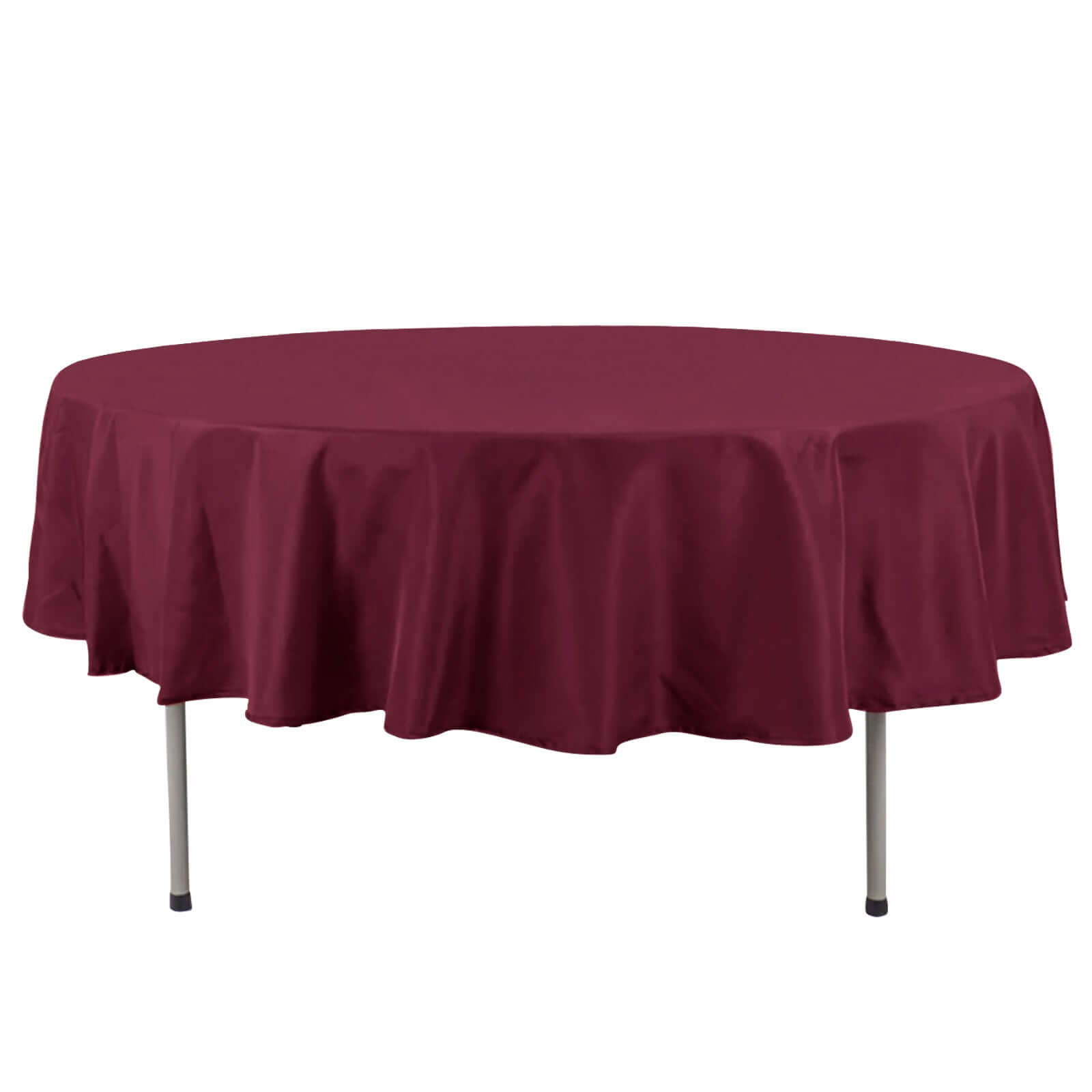 Premium Polyester 90 Round Tablecloth Burgundy - Stain and Wrinkle-Resistant Design with 220GSM Thickness Table Cover