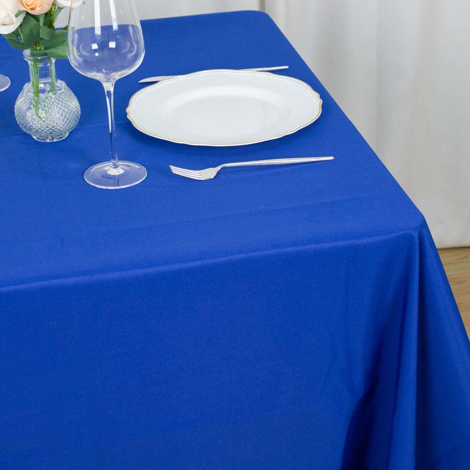 Premium Polyester Square Tablecloth 70x70 Royal Blue 220GSM Wrinkle-Resistant Table Cover
