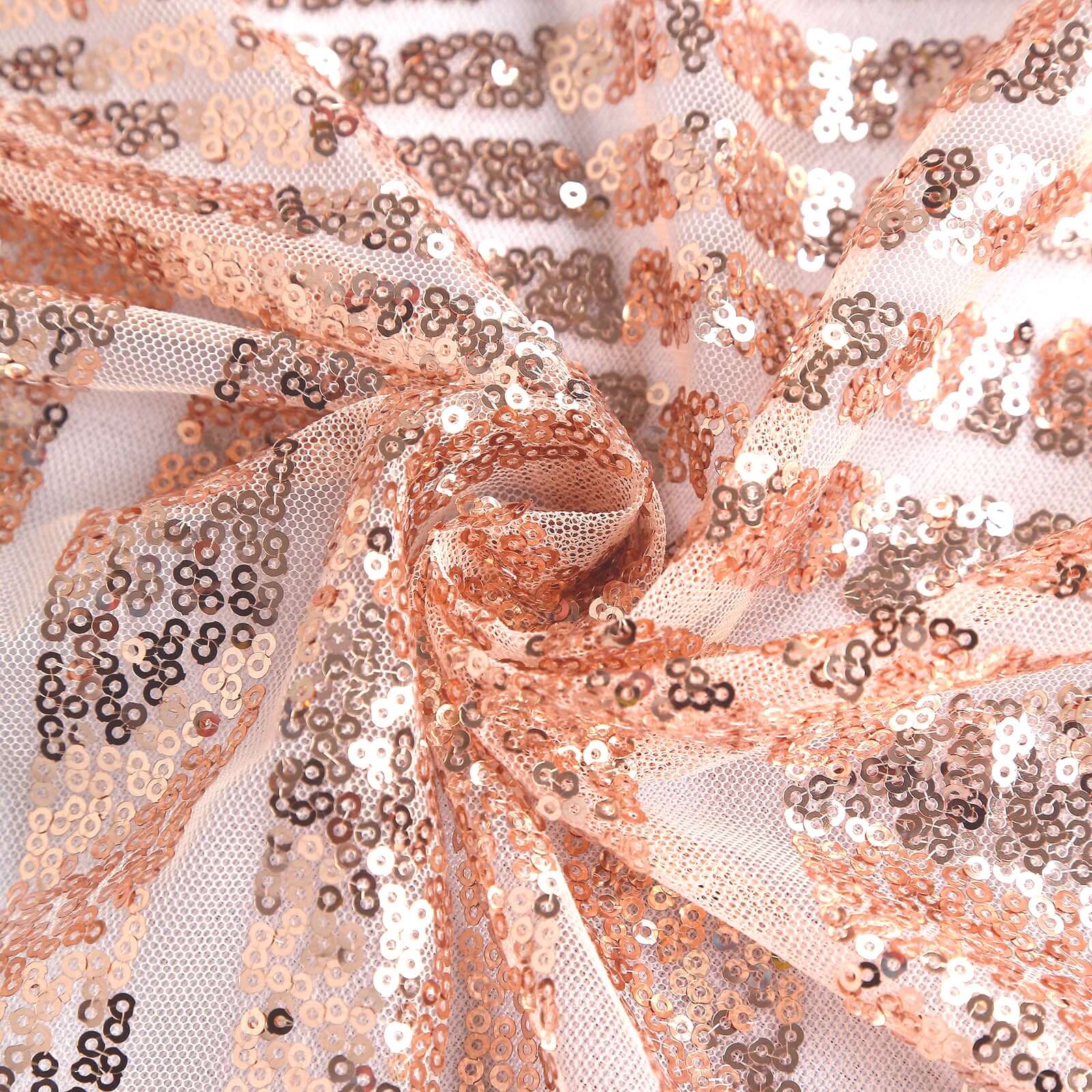 Sequin 90x132 Rectangle Tablecloth Rose Gold - Seamless Diamond Table Cover