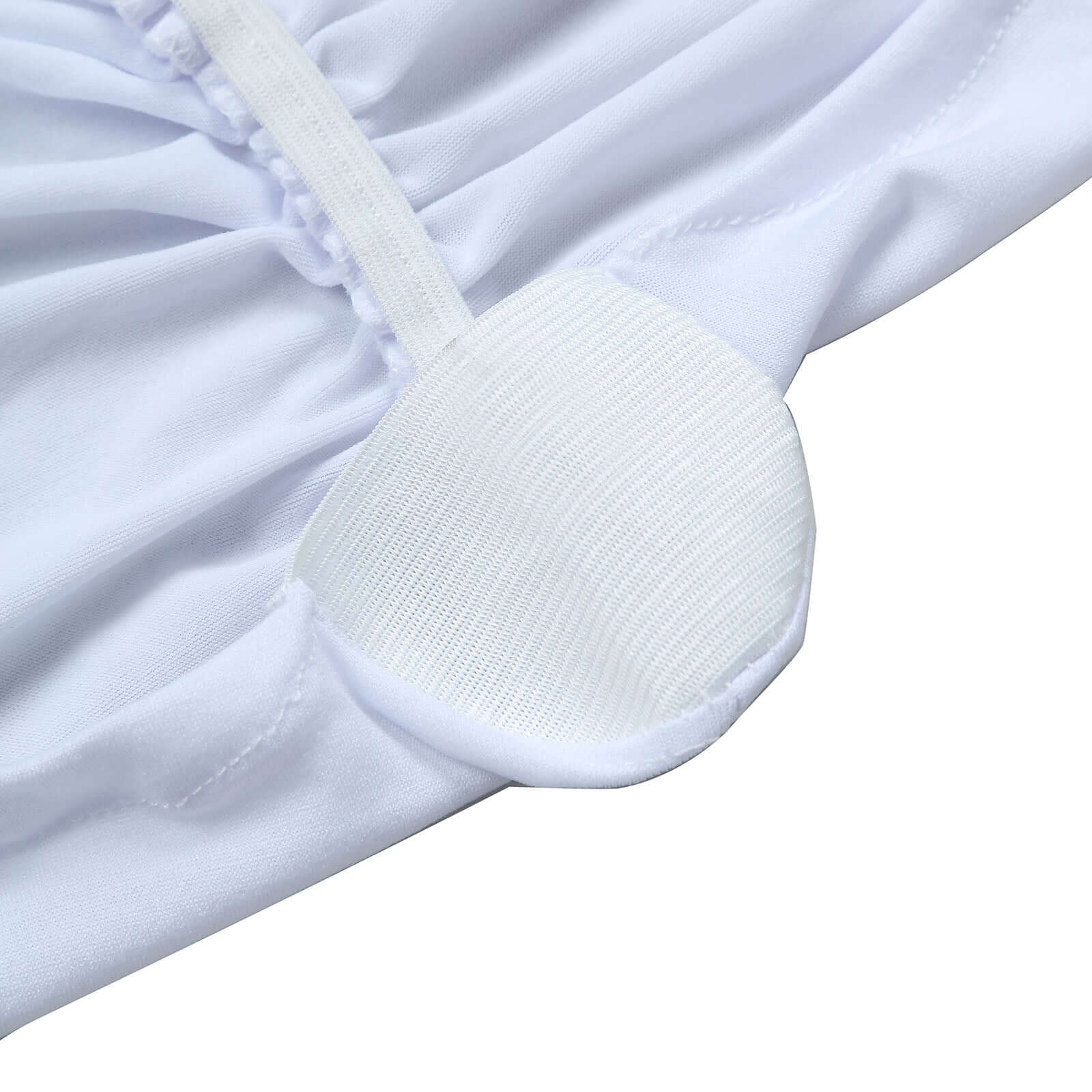 Heavy Duty Spandex 32 Fitted Round Cocktail Table Cover White Ruched Pleated - Durable Stretch Design