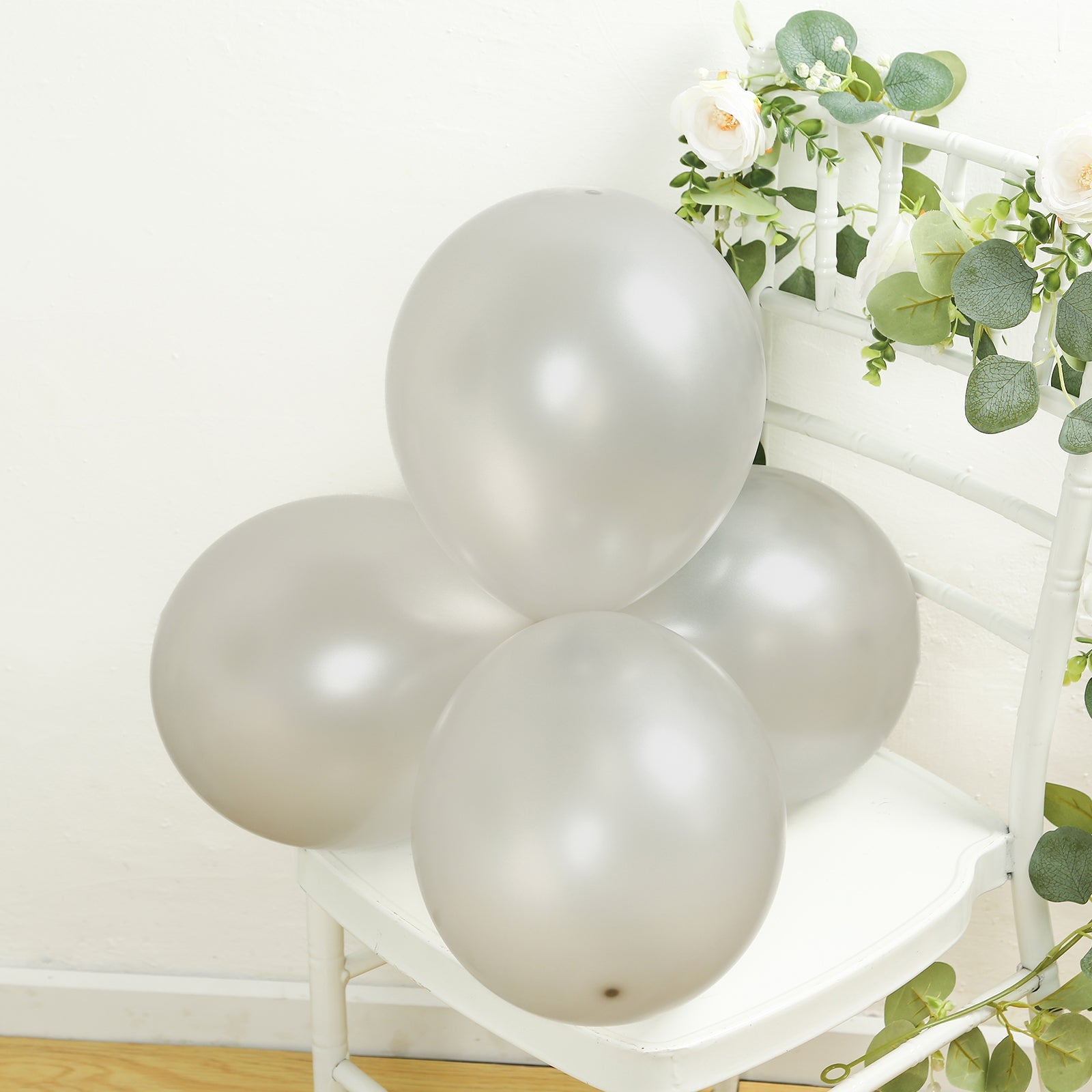 50 Pack Silver Biodegradable Balloons, 12 Thickened Extra Strong Eco-friendly Latex Helium Party Balloons