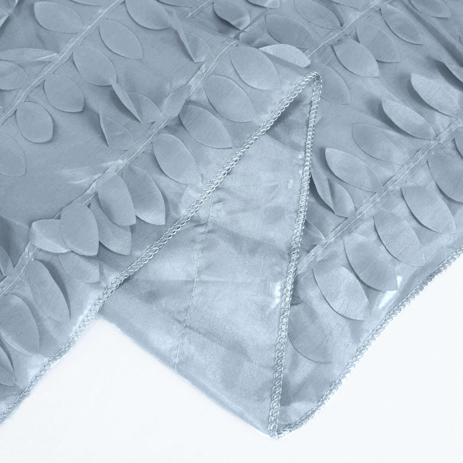 Taffeta 132 Round Tablecloth Dusty Blue | 3D Leaf Petal Design Seamless Table Cover