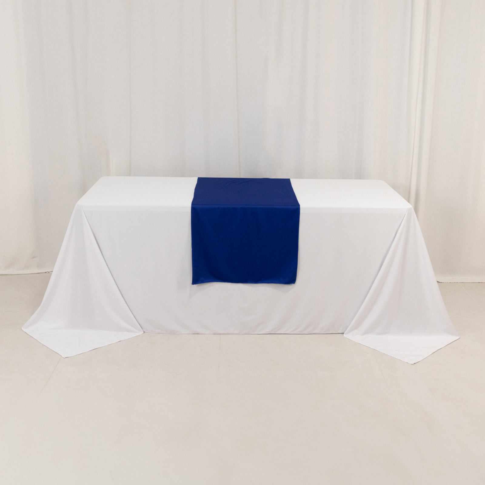 Wide Polyester 24x72 Table Runner Royal Blue - Durable Trade Show Table Linen