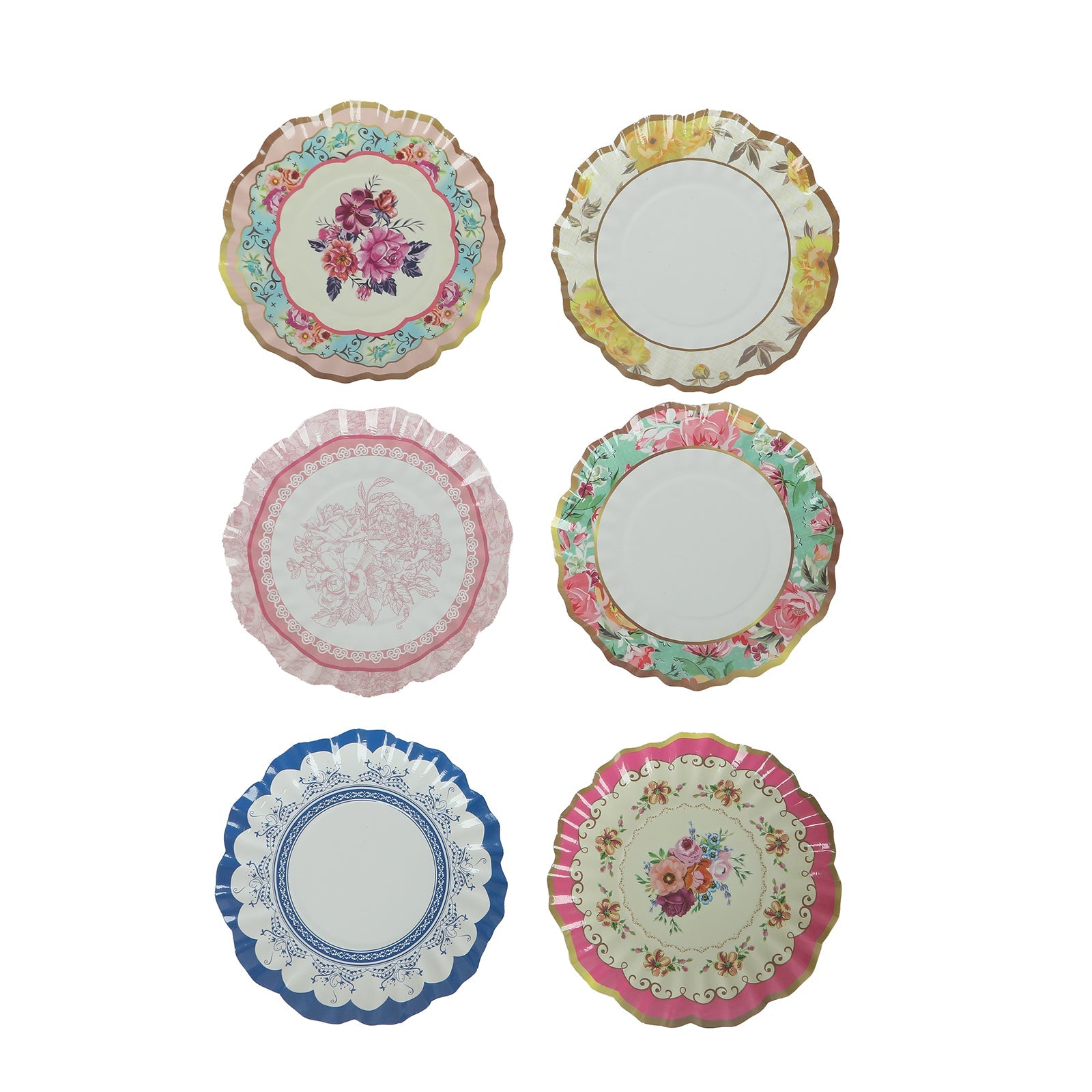 48 Pack Vintage Floral Mini Paper Plates - 3.5 Disposable Plates for Snacks, Dips