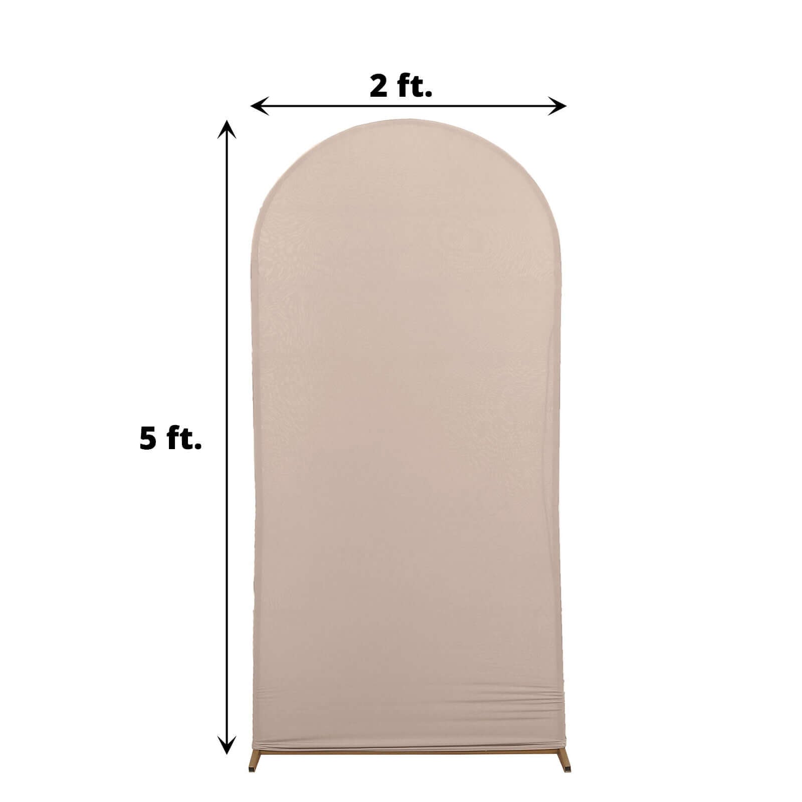 5ft Matte Nude Spandex Fitted Chiara Backdrop Stand Cover For Round Top Wedding Arch