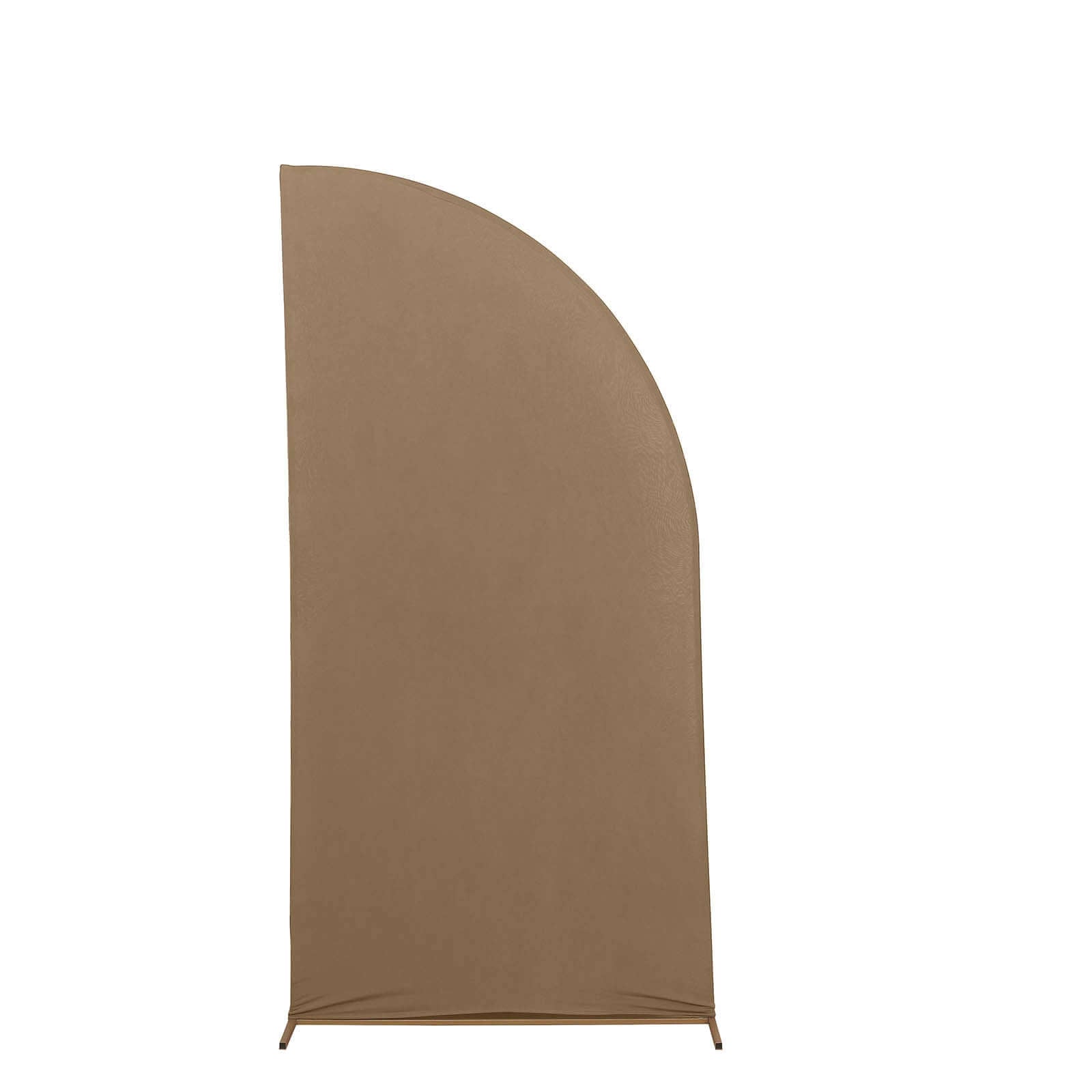 7ft Matte Taupe Spandex Half Moon Chiara Backdrop Stand Cover, Custom Fitted Wedding Arch Cover