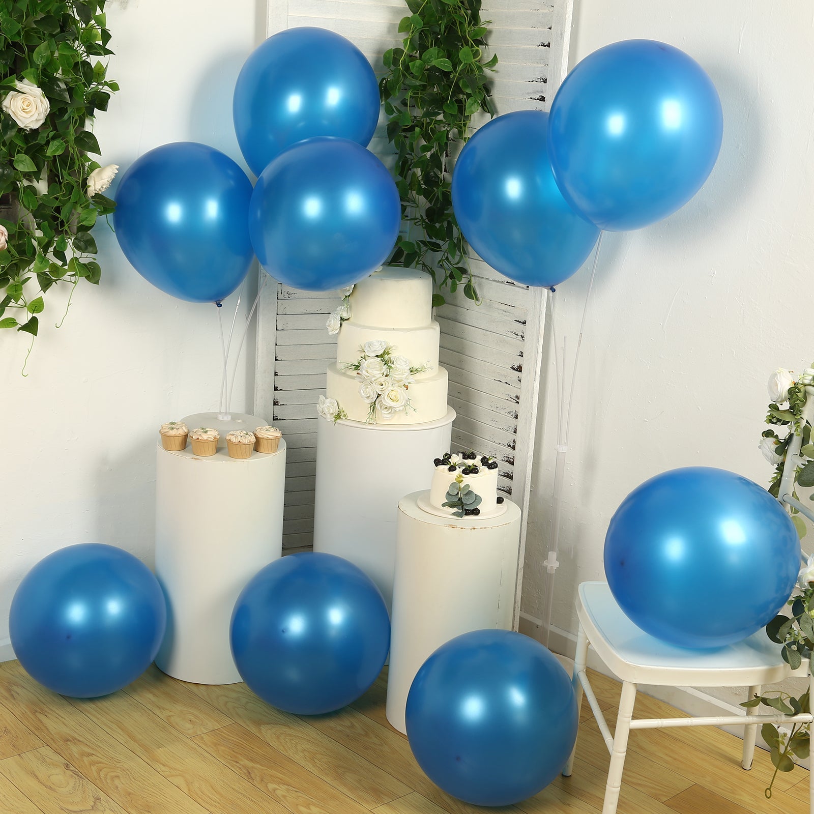 10 Pack Royal Blue Biodegradable Balloons, 18 Thickened Extra Strong Eco-friendly Latex Helium Party Balloons