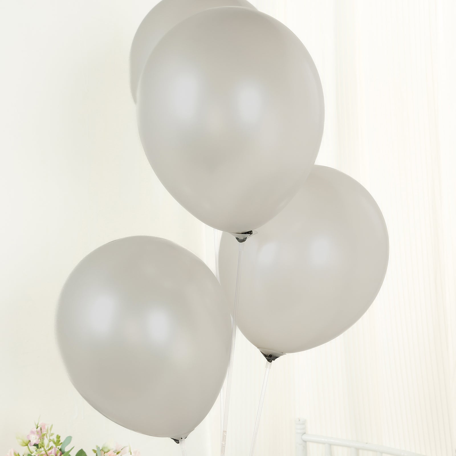 50 Pack Silver Biodegradable Balloons, 12 Thickened Extra Strong Eco-friendly Latex Helium Party Balloons