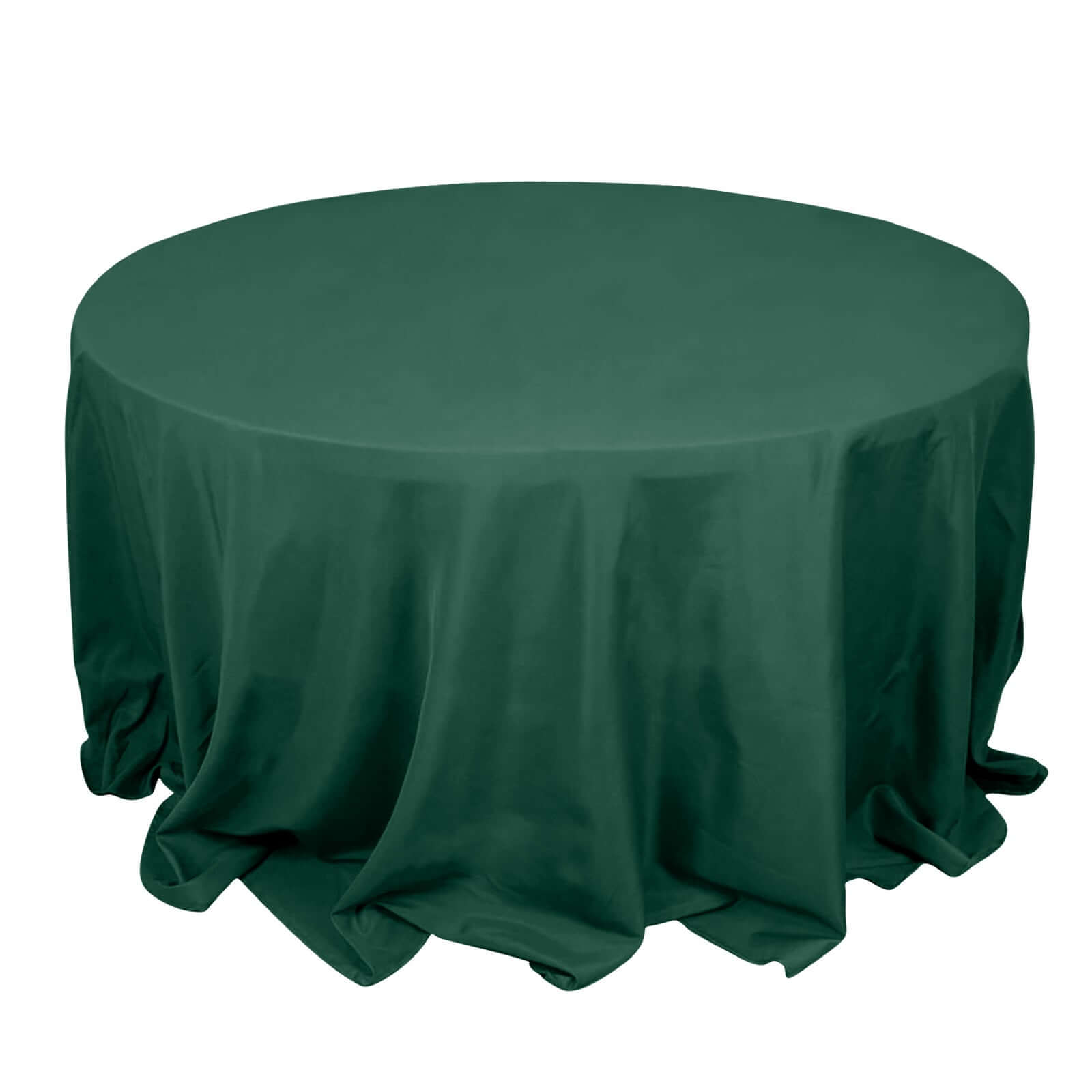 Premium Polyester 132 Round Tablecloth Hunter Emerald Green - Seamless 220GSM Wrinkle-Resistant Table Cover