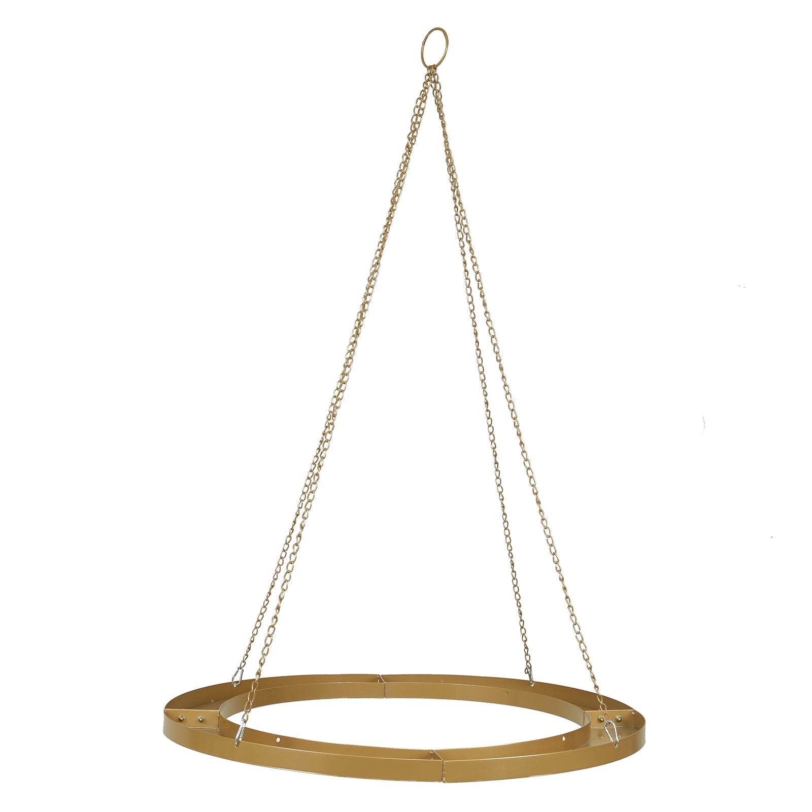 Gold Hanging Metal Floral Chandelier Frame - 32 Circular Lighting, Candle and Floral Display Base