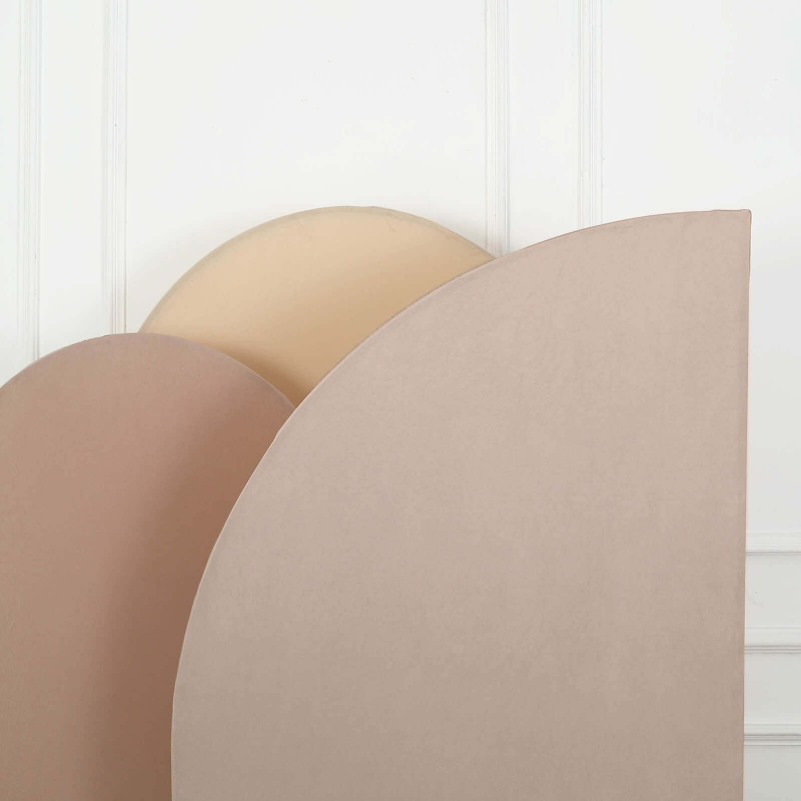 7ft Matte Nude Spandex Half Moon Chiara Backdrop Stand Cover, Custom Fitted Wedding Arch Cover