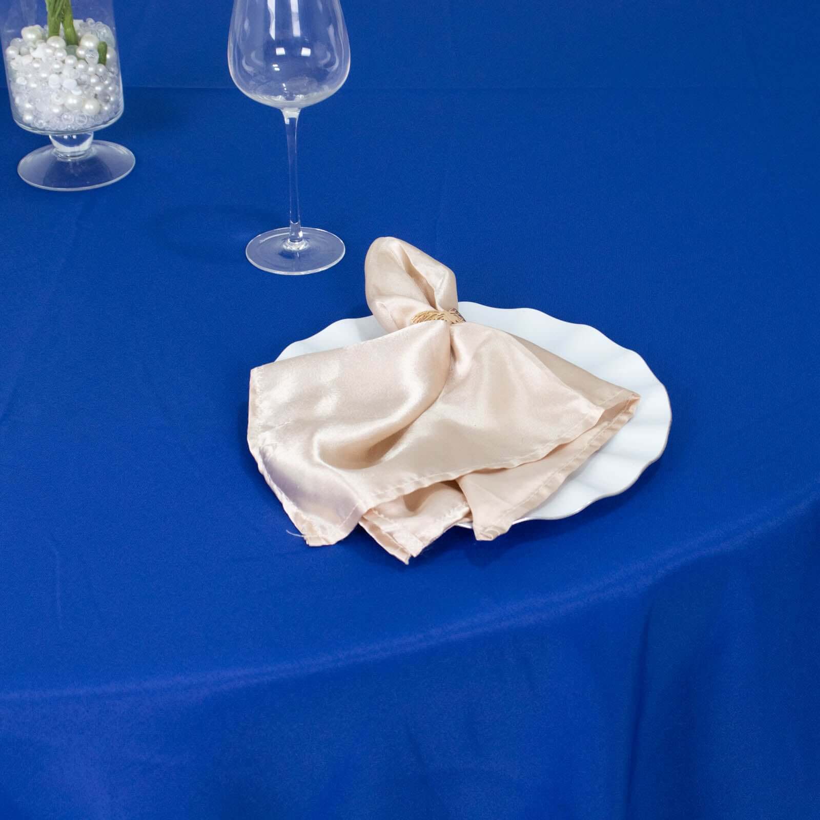 Premium Polyester 90 Round Tablecloth Royal Blue - Stain and Wrinkle-Resistant Design with 220GSM Thickness Table Cover