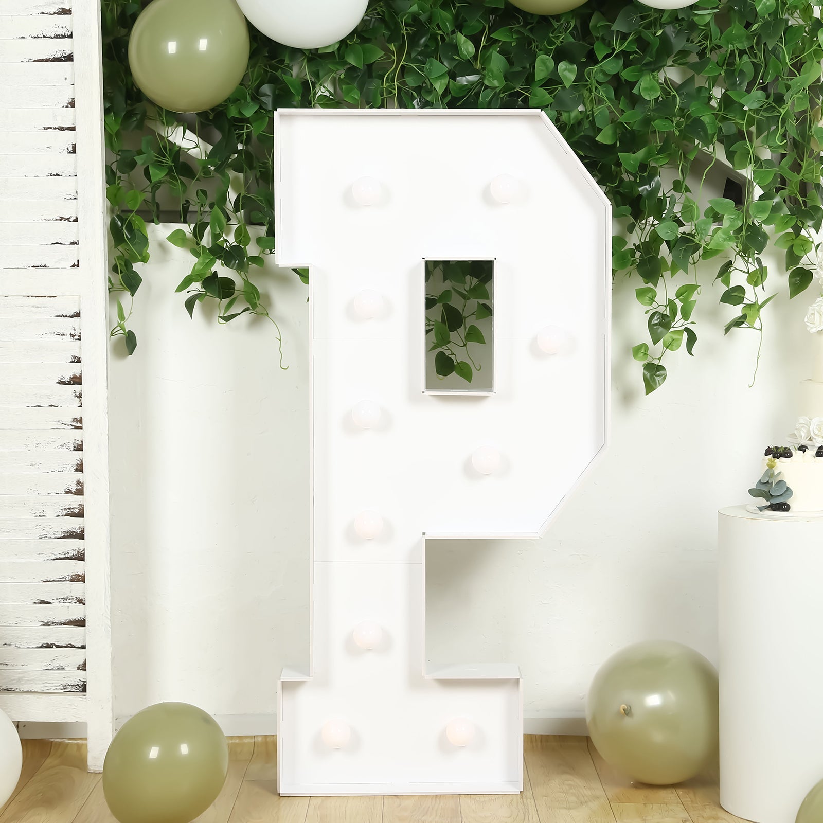 Giant LED Marquee Light Up Letter P, White 4ft Pre-Cut Foam Board with 10 Warm White Battery Operated LEDs, Glue Gun and Sticks