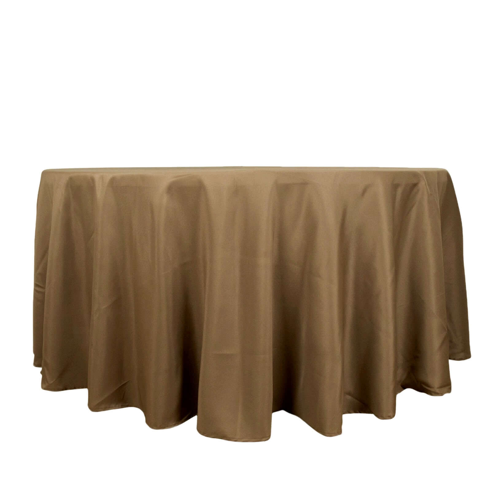 Polyester 120 Round Tablecloth Taupe - Seamless Wrinkle-Resistant Table Cover