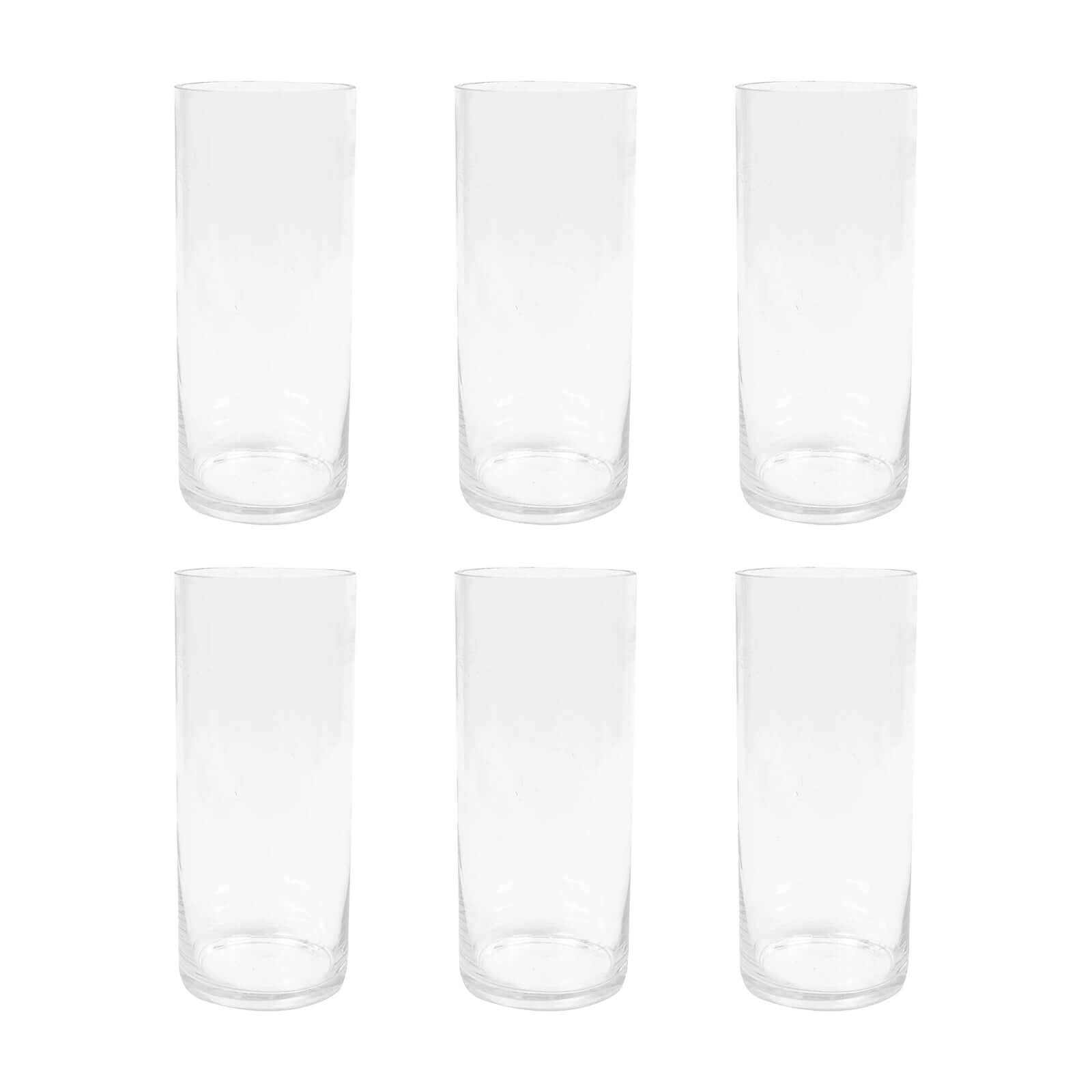 6-Pack Glass Flower Vases Cylinder Design Heavy Duty Clear - Stylish Centerpieces for Weddings 12