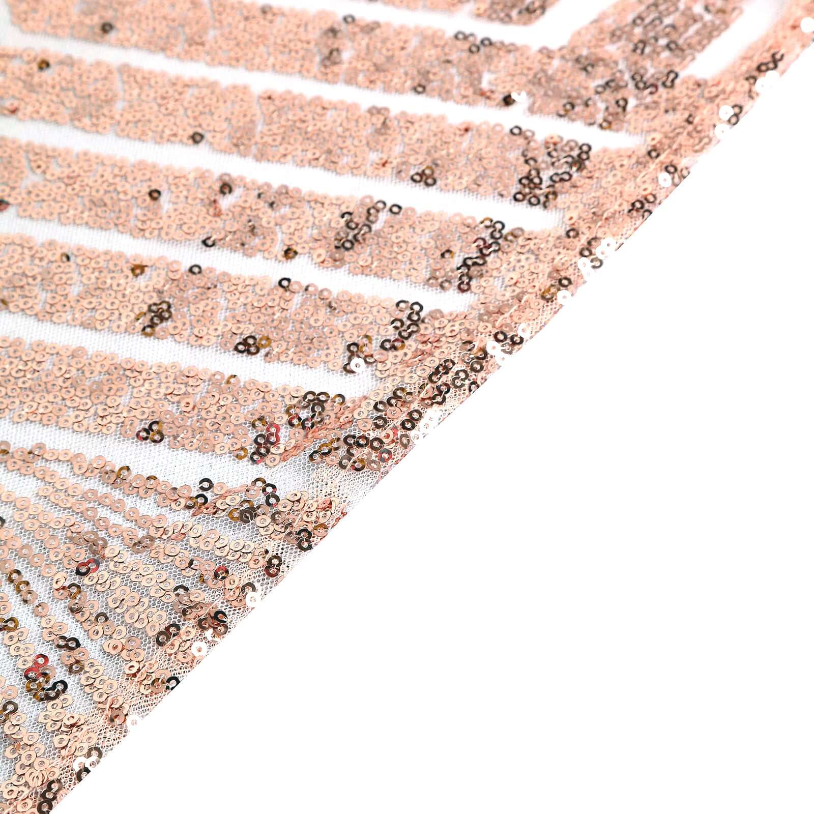 Sequin 12x108 Table Runner Rose Gold - Diamond Glitz Design