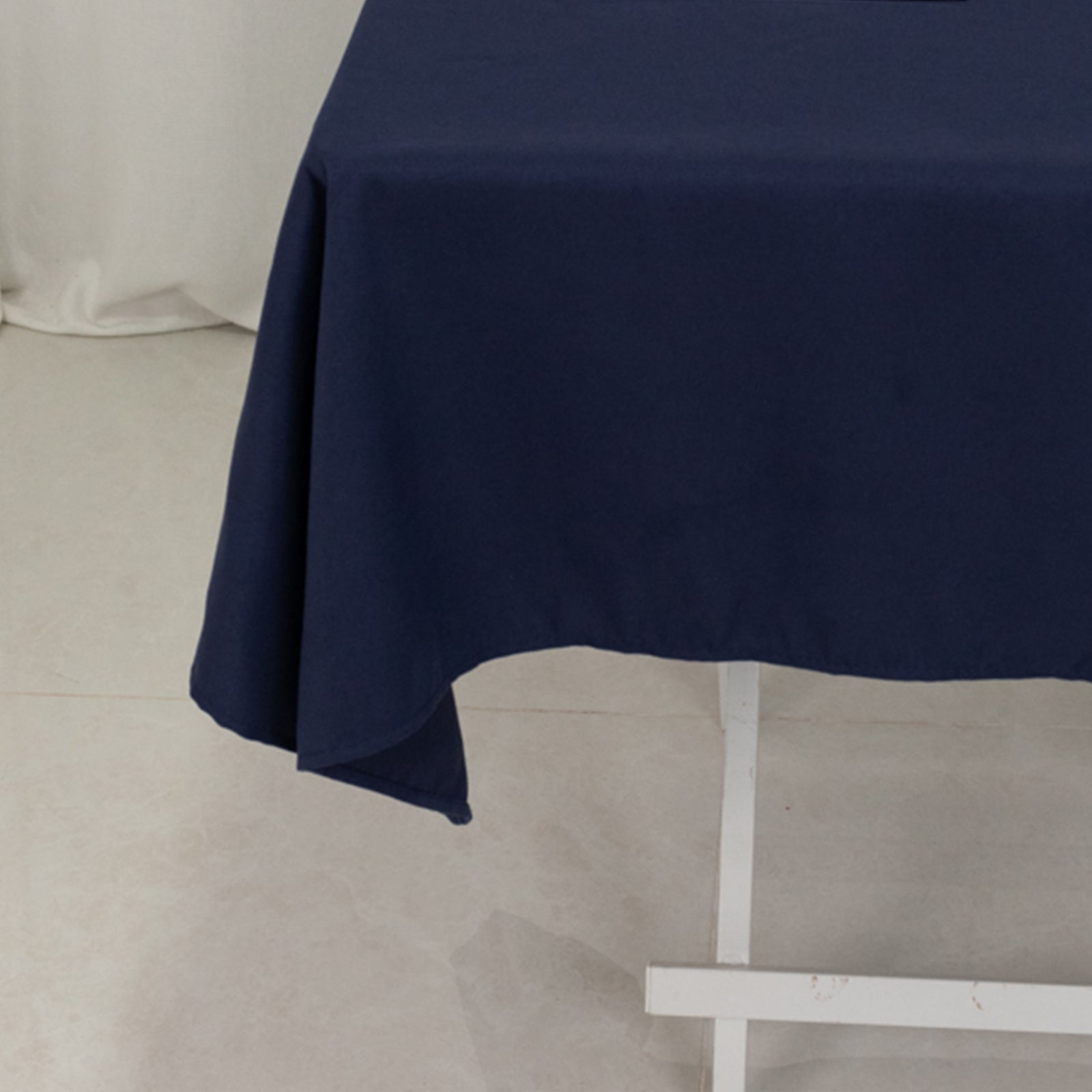 Cotton Blend 54x54 Table Overlay Square Tablecloth Navy - Wrinkle-Resistant Table Topper