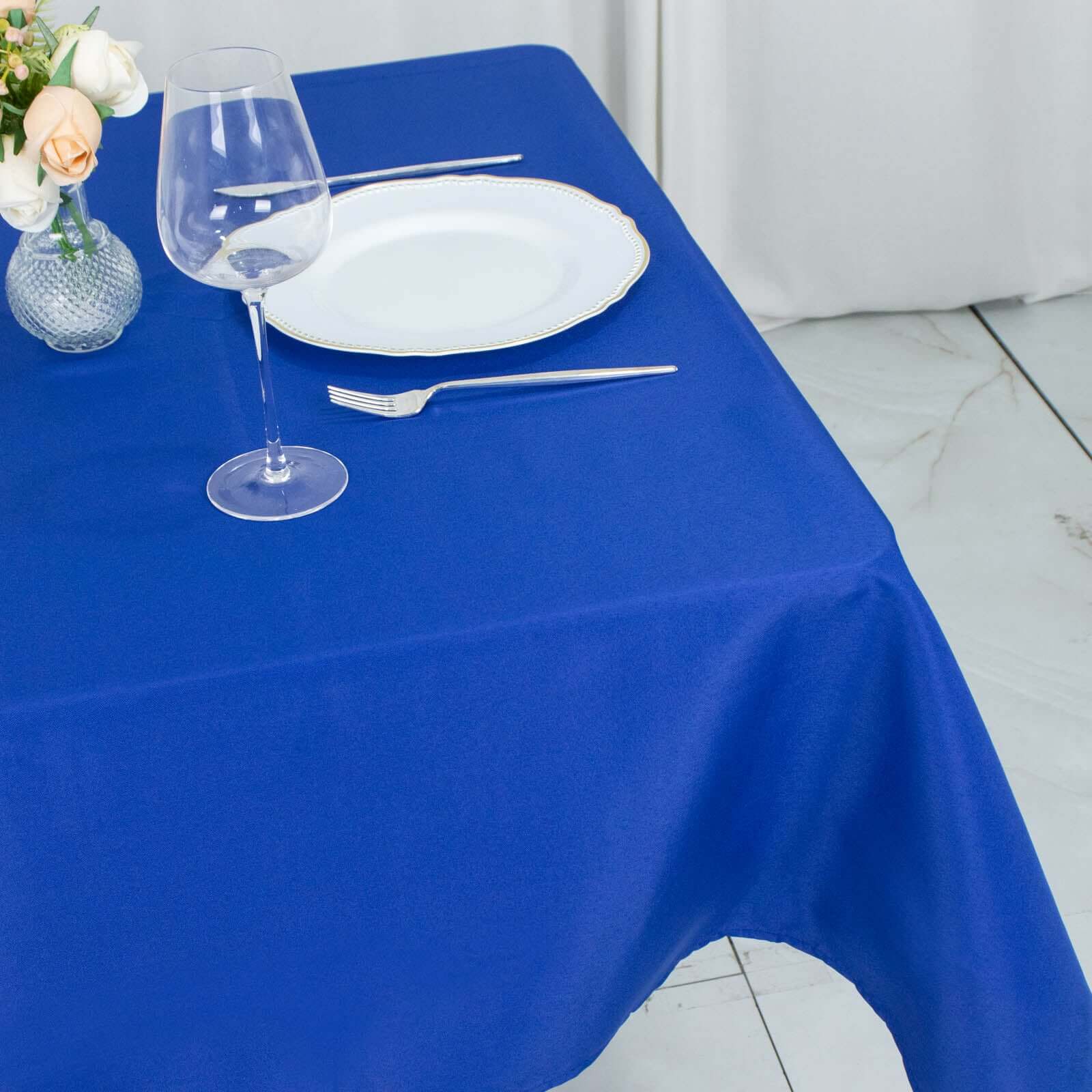 Premium Polyester 54x54 Square Tablecloth Royal Blue - Stain and Wrinkle-Resistant 220GSM Table Cover