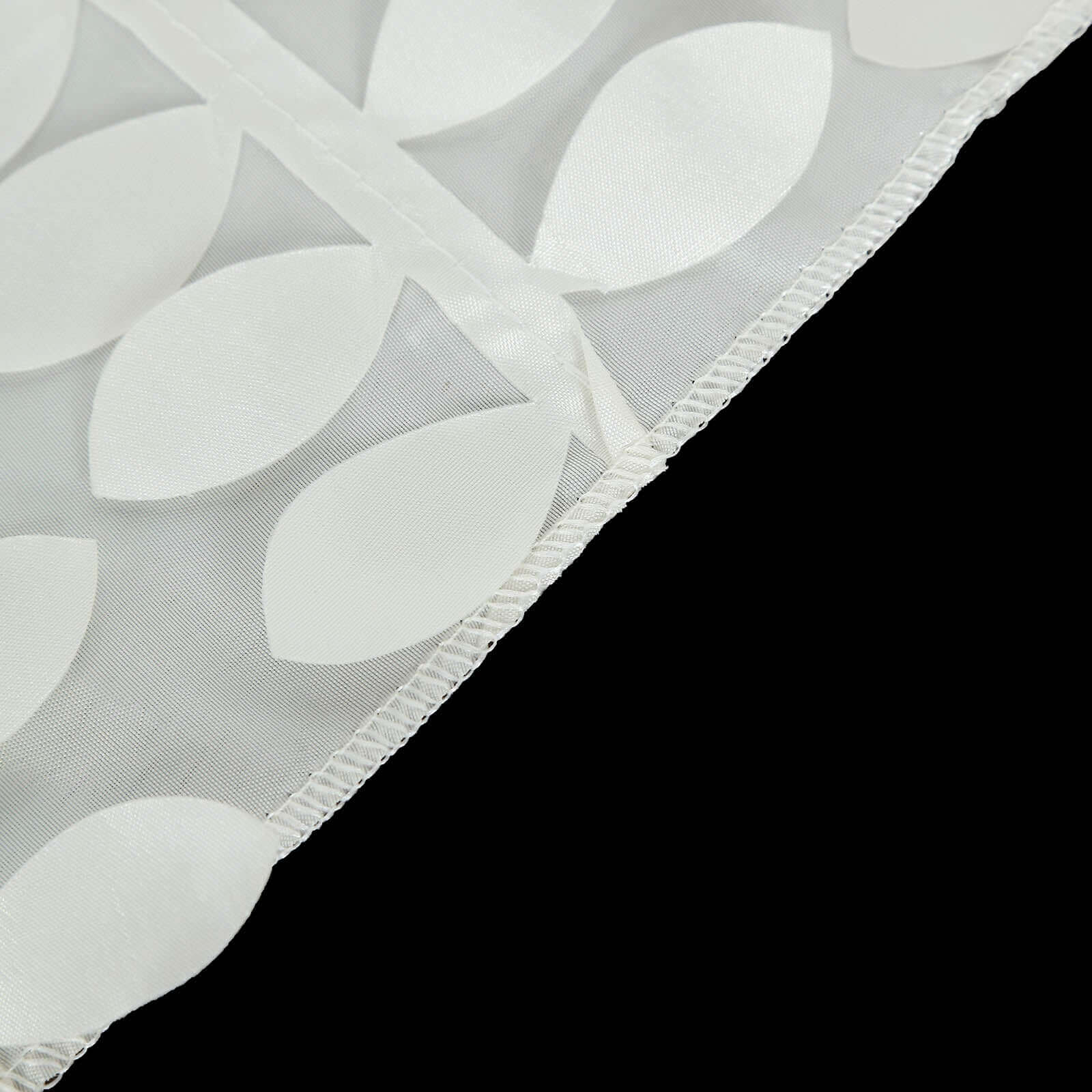 Taffeta 90x156 Rectangle Tablecloth Ivory | 3D Leaf Petal Design Seamless Table Cover