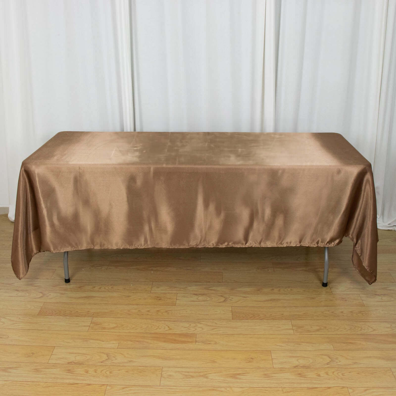 Satin Rectangular 60x102 Tablecloth Taupe - Smooth and Lustrous Table Cover