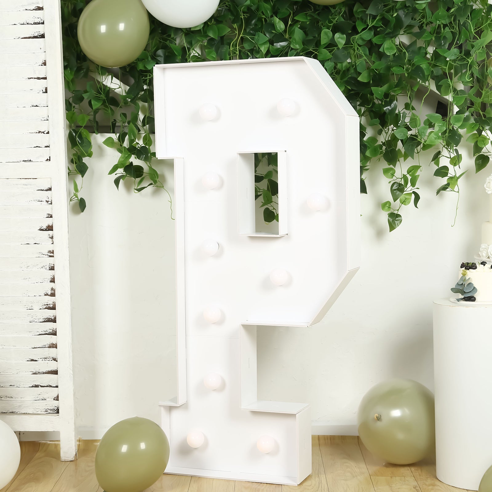 Giant LED Marquee Light Up Letter P, White 4ft Pre-Cut Foam Board with 10 Warm White Battery Operated LEDs, Glue Gun and Sticks