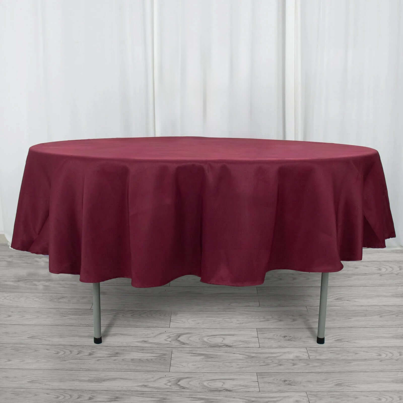 Premium Polyester 90 Round Tablecloth Burgundy - Stain and Wrinkle-Resistant Design with 220GSM Thickness Table Cover
