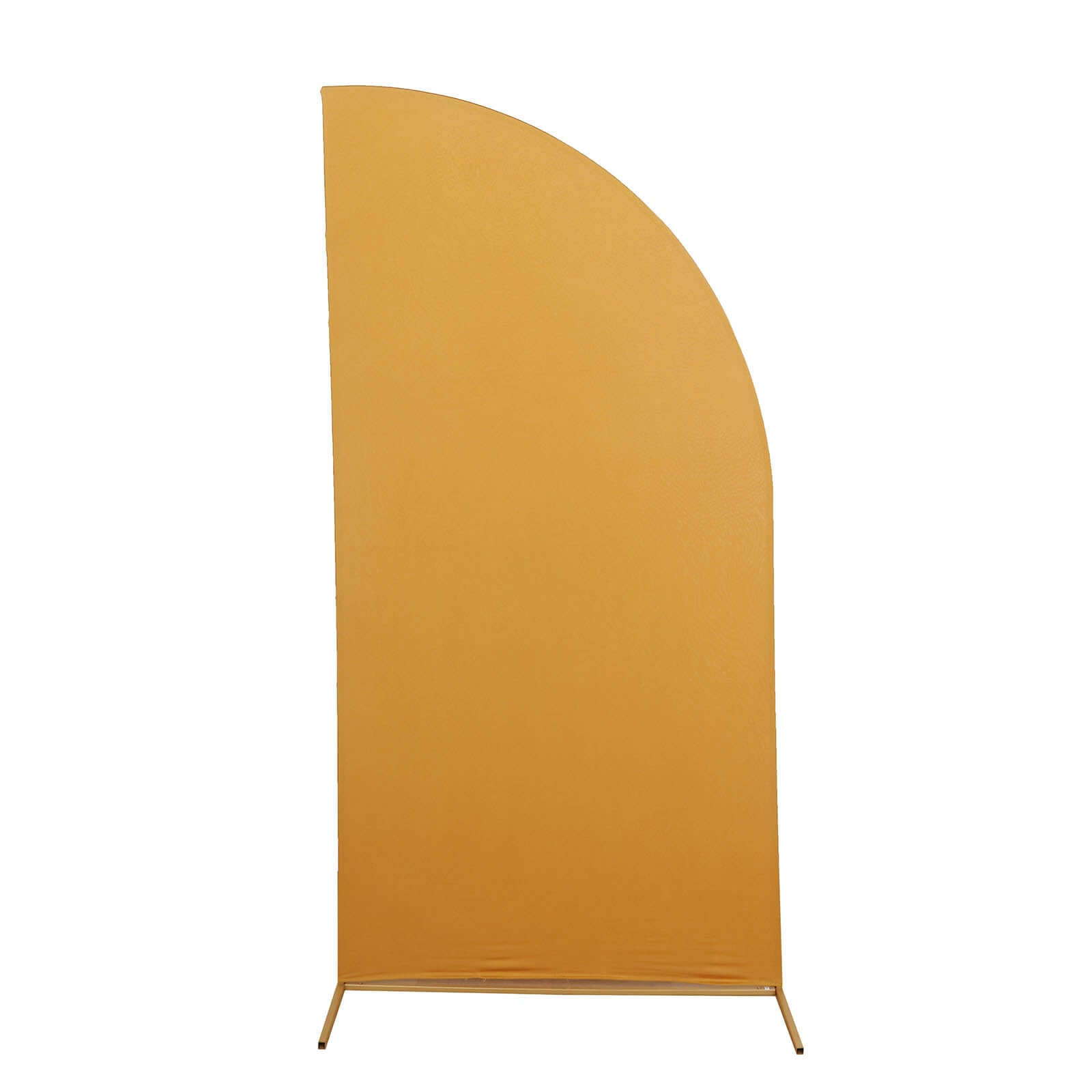 7ft Matte Gold Spandex Half Moon Chiara Backdrop Stand Cover, Custom Fitted Wedding Arch Cover