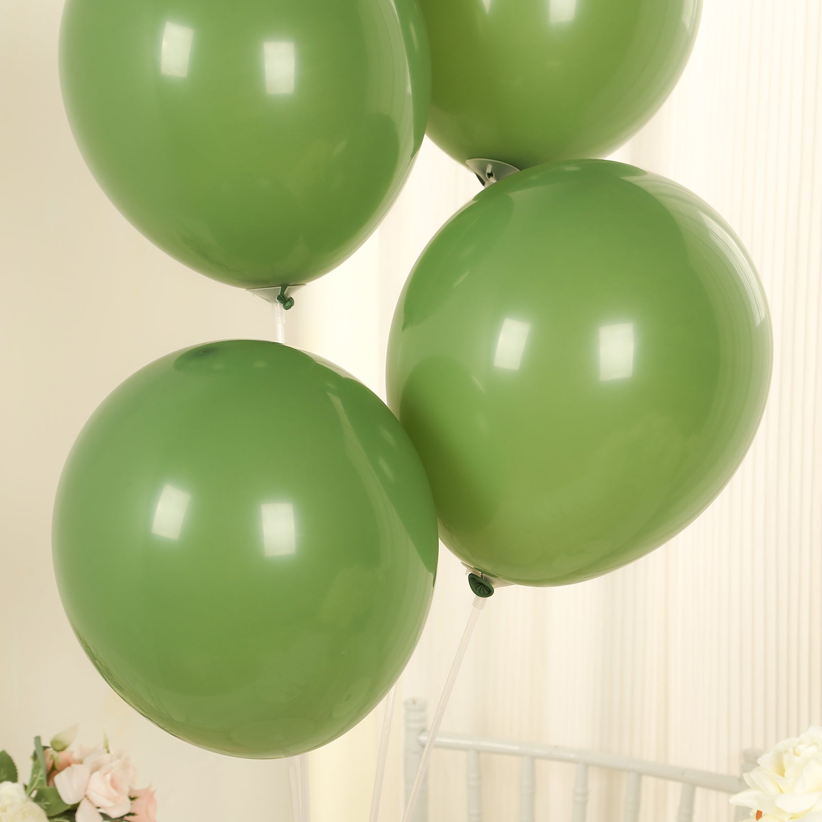 50 Pack Matte Pastel Dusty Sage Green Biodegradable Balloons 12, Round Eco-friendly Thick Latex Party Balloons