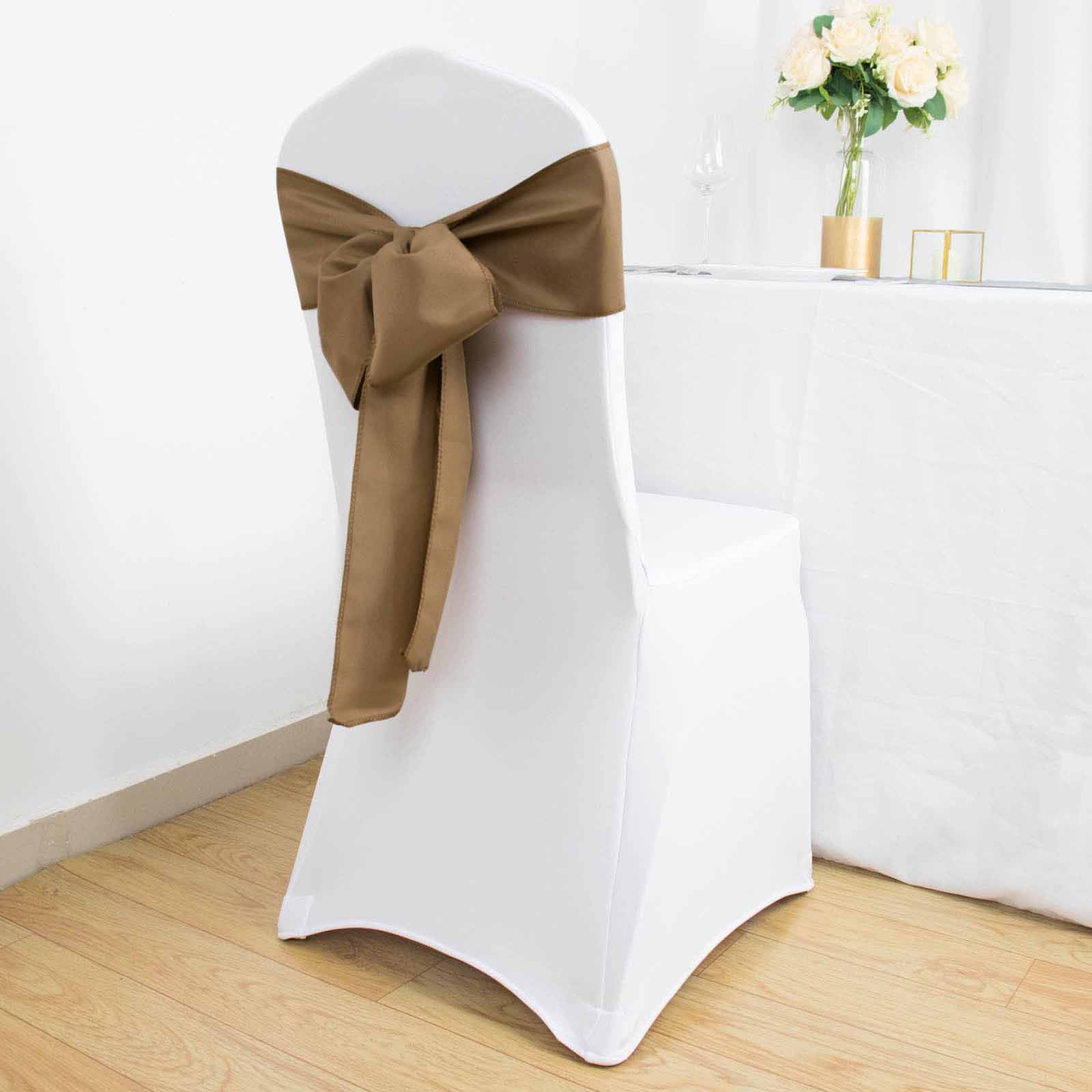 5 Pack Polyester Chair Sashes Taupe 6x108